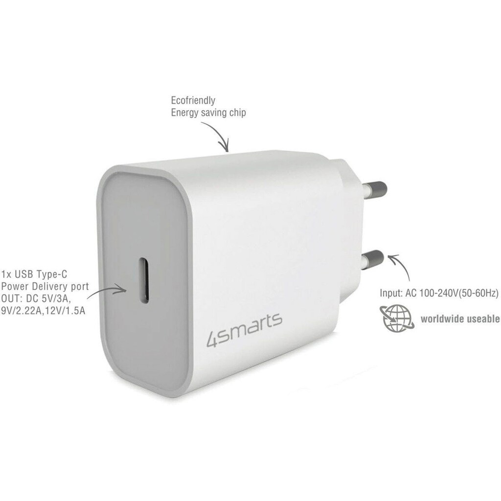 4smarts Smartphone-Ladegerät »Netzladegerät VoltPlug PD 20W«, (Samsung Galaxy A02 A14 5G A32 A54 S21 S22 S23 + Ultra Google Pixel 6 7)