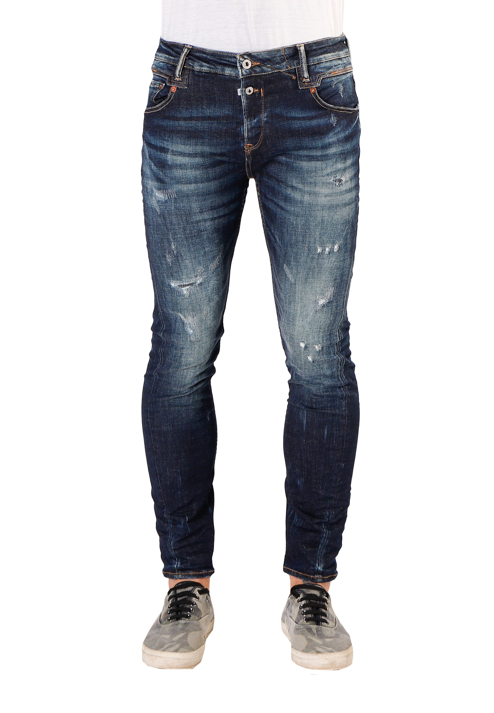 Le Temps Des Cerises Slim-fit-Jeans, in modischem Used-Look