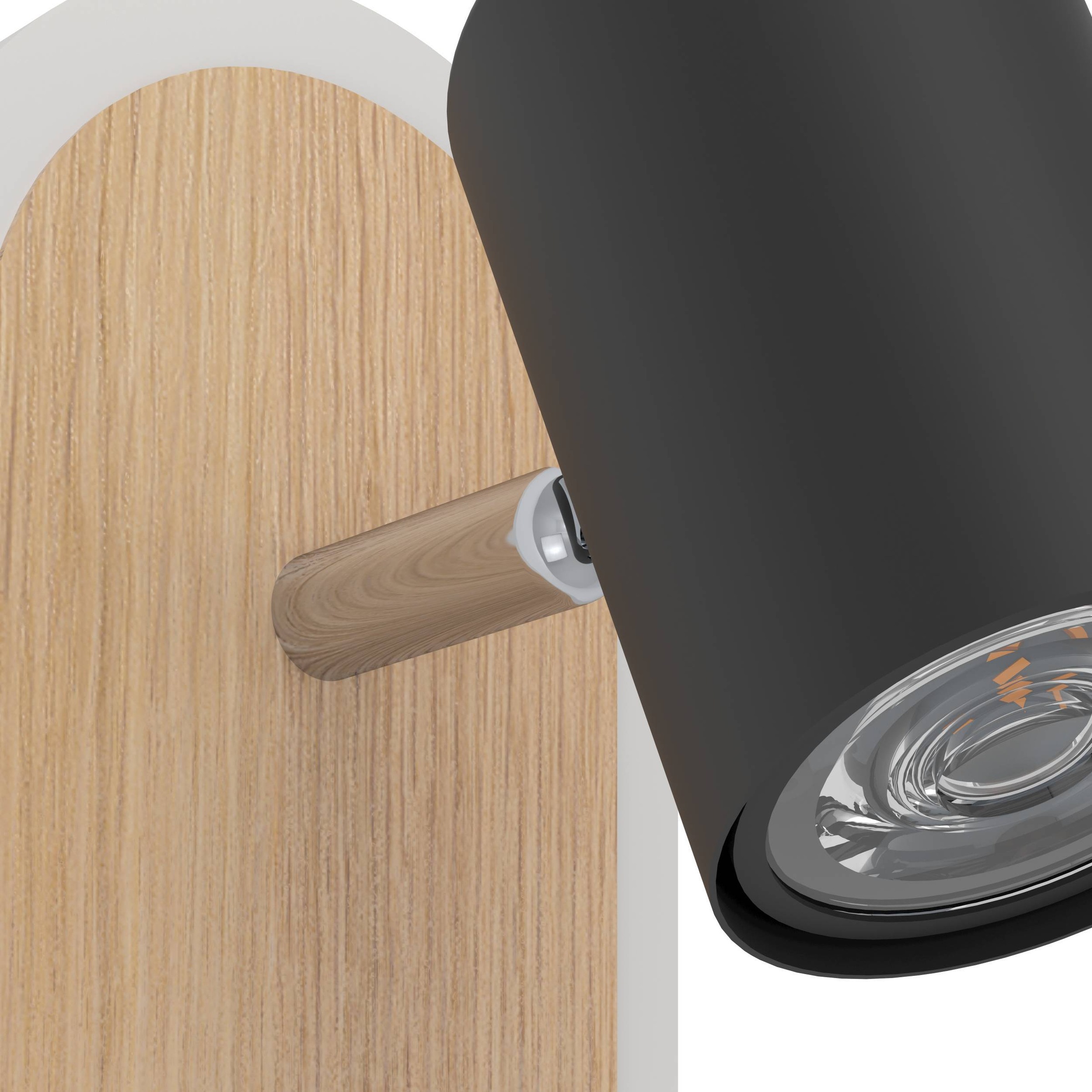 EGLO Deckenleuchte »Rimbocchi Wandleuchte, Metall und Holz-Optik, Spotbalken schwenkbar« LED-Modul 1 Stk. Warmweiß Spot - L18 x B10 x H15 cm - schwarz, braun - 7W inkl.