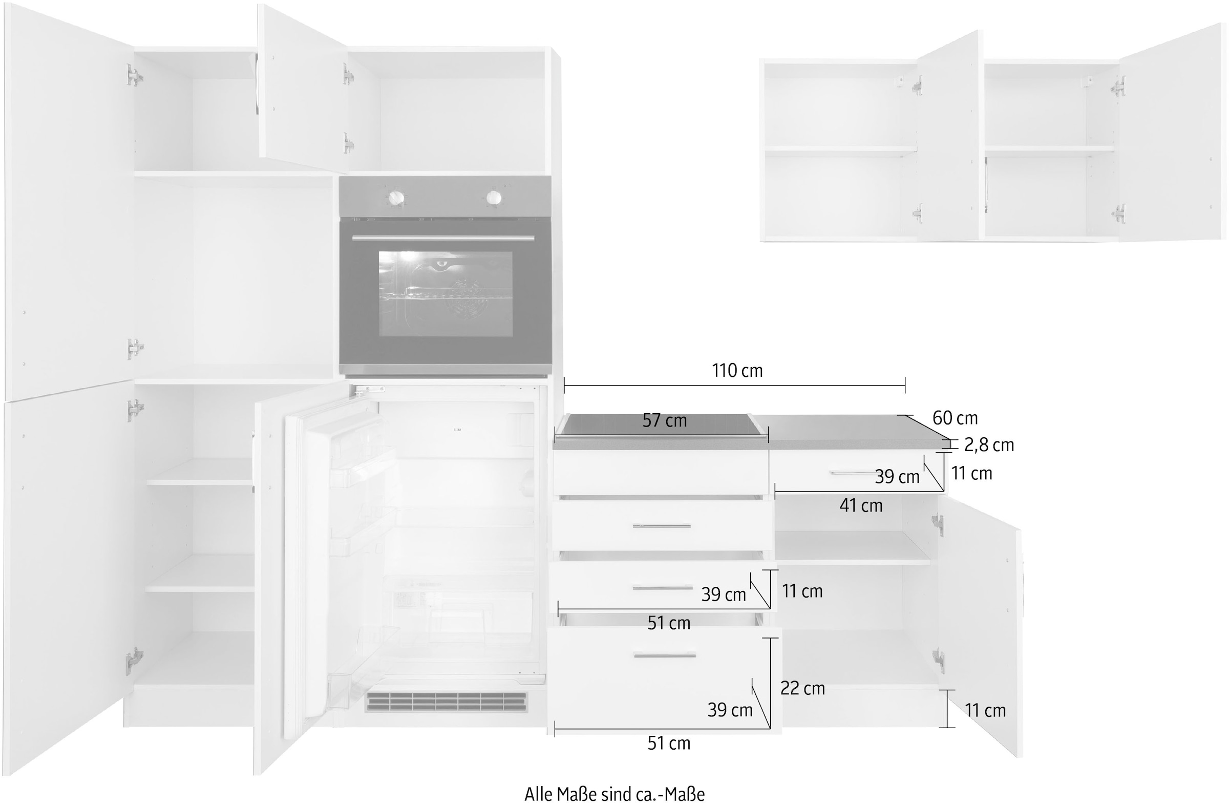 HELD MÖBEL Winkelküche »Paris«, ohne E-Geräte, Stellbreite 290/220 cm