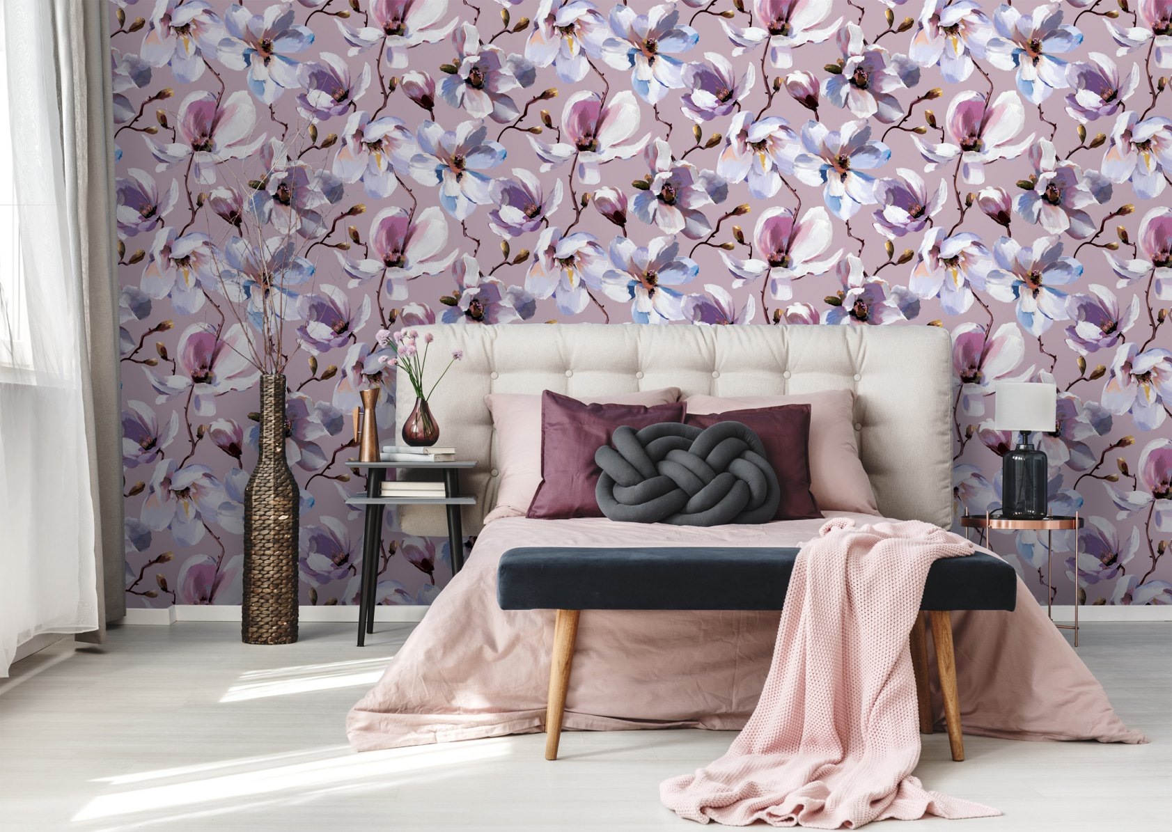 Marburg Vliestapete "Tapete Malerische Blüten" floral geprägt moderne Vliestapete für Wohnzimmer Schlafzimmer Küche