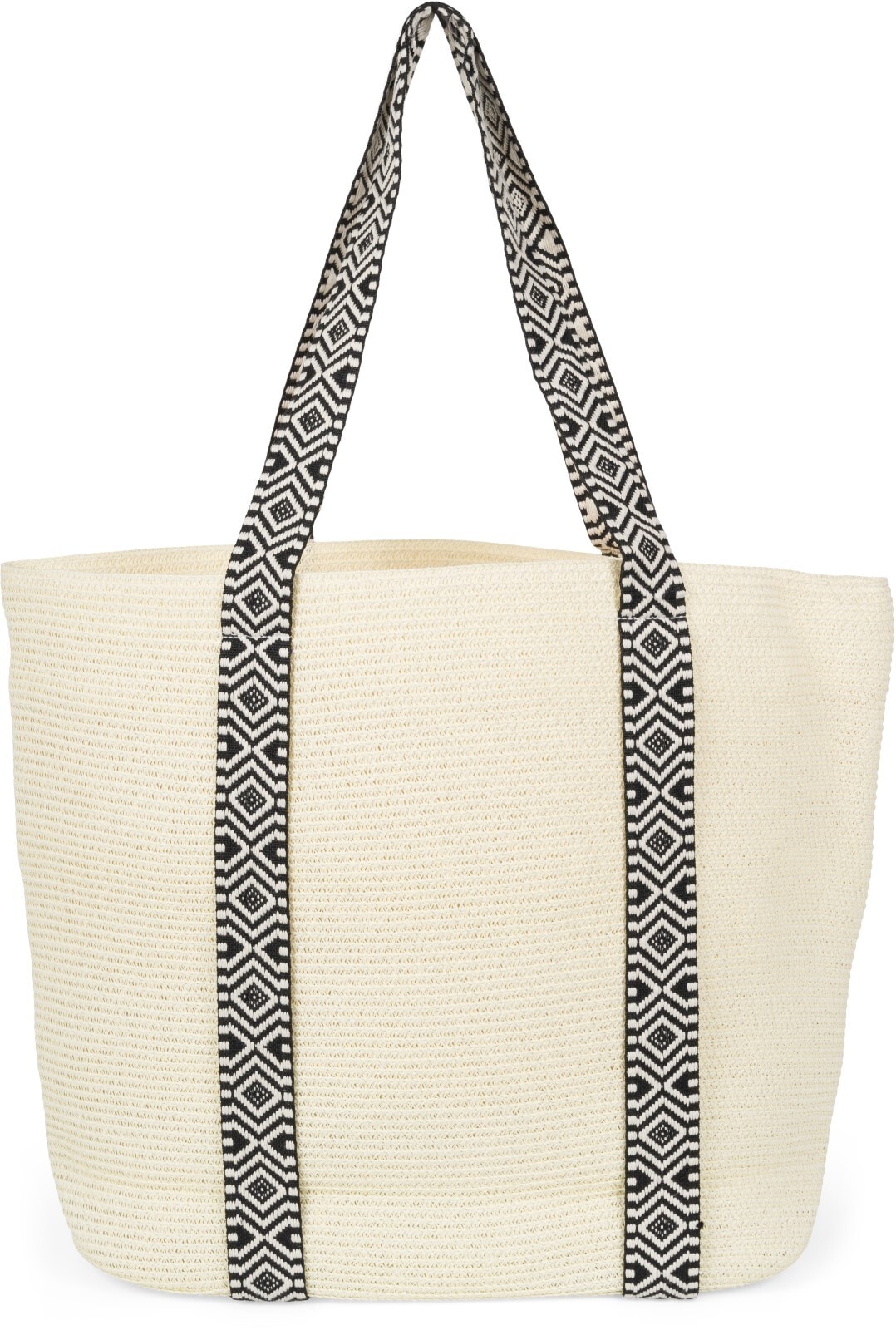 styleBREAKER Strandtasche "Papierstroh Strandtasche Azteken Muster"