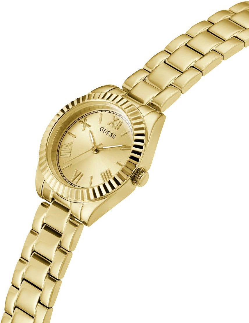 Guess Quarzuhr »MINI LUNA«, Armbanduhr, Damenuhr, Edelstahlarmband