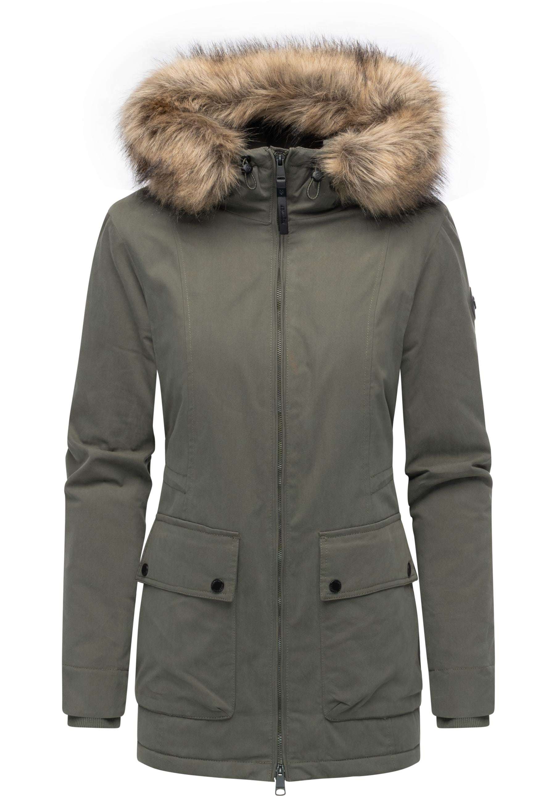 Ragwear Kurzmantel "Monadetta Warm", Kurzer Wintermantel mit Kunstfellbesat günstig online kaufen