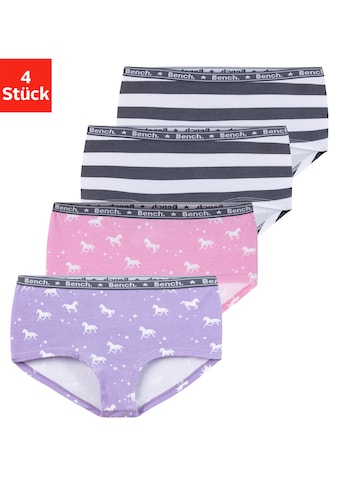 Panty, (Packung, 4 St.), in grau gestreift und mit Pferdedruck