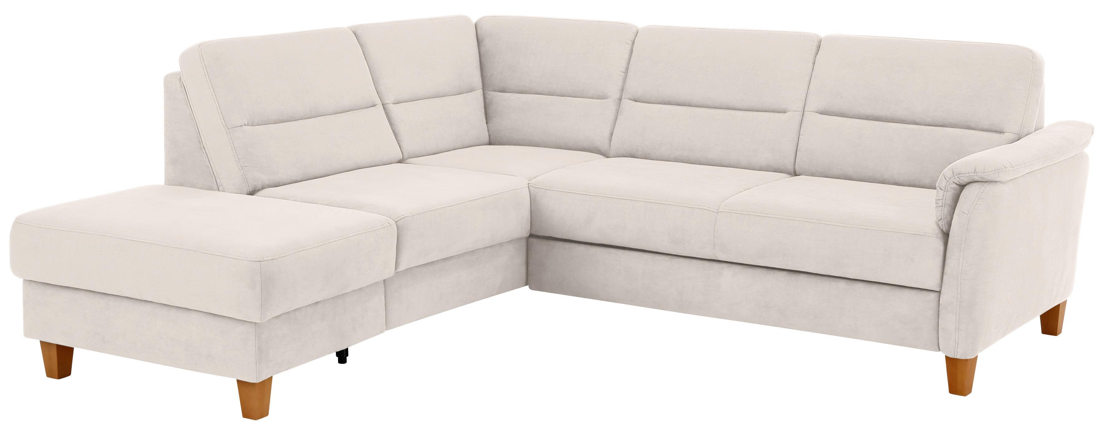 Home affaire Ecksofa "Palmera, L-Form, B: 236 cm, Bettfunktion & Bettkasten wählbar" Federkern-Polsterung, Sitzhöhe 48 cm, handgefertigt, stilvolles Design