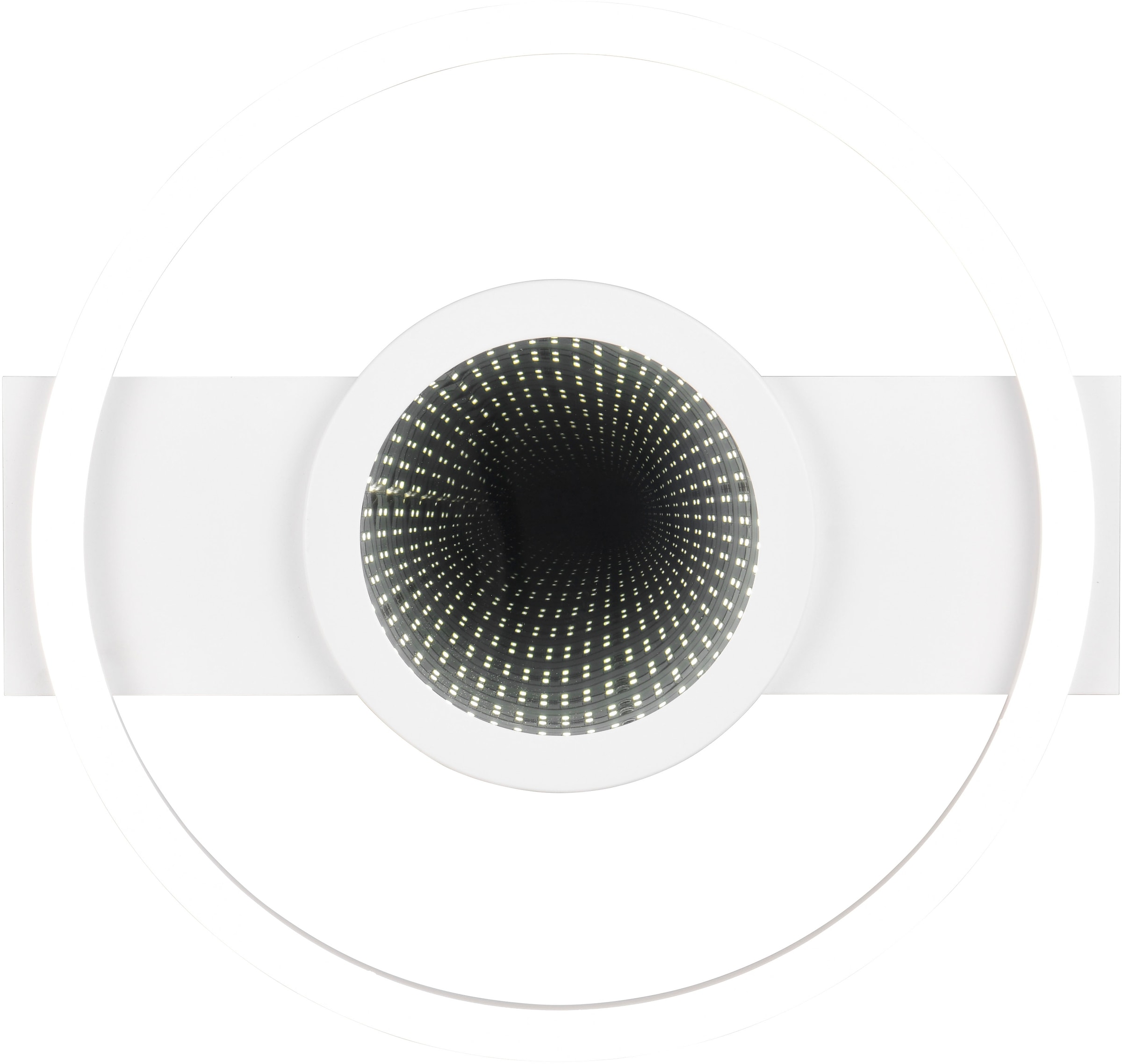 REALITY Leuchten LED Deckenleuchte »WHEELER, LED Deckenlampe 16W 2000 Lumen 4000K kaltweißes Licht«, 1 flammig, Leuchtmittel LED-Board | LED fest integriert, Lichteffekte mit Spiegelfolie, 35 x 33 cm, Wand- oder Deckenleuchte