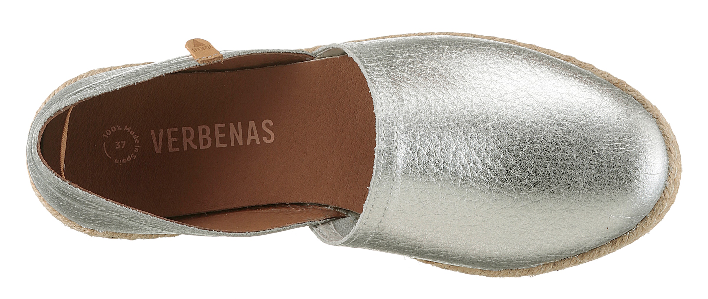 VERBENAS Espadrille »CARMEN NUCLEO METAL«, Slipper, Sommerschuh, Strandschuh im Metallic Look