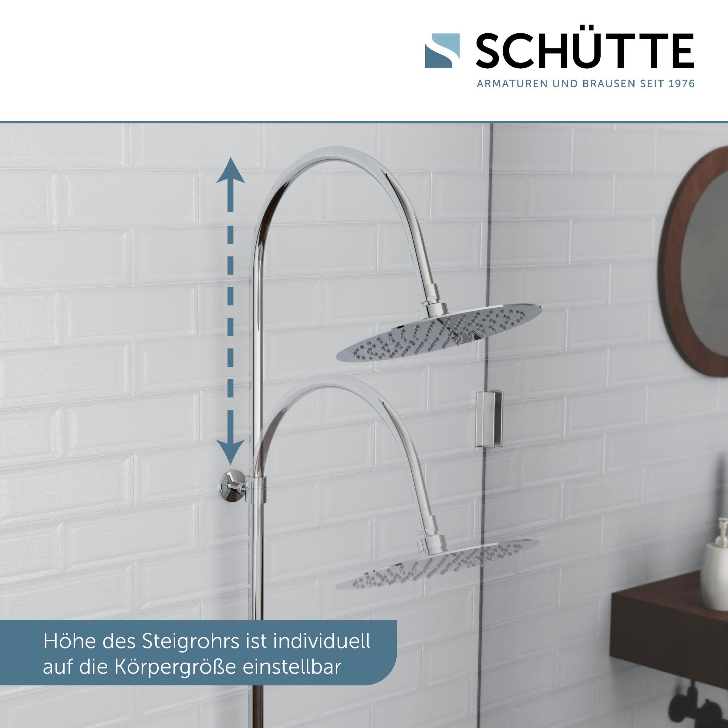 Schütte Brausegarnitur »Aquastar«, Regendusche, Edelstahl, mit Ablage, Handbrause mit 3 Funktionen