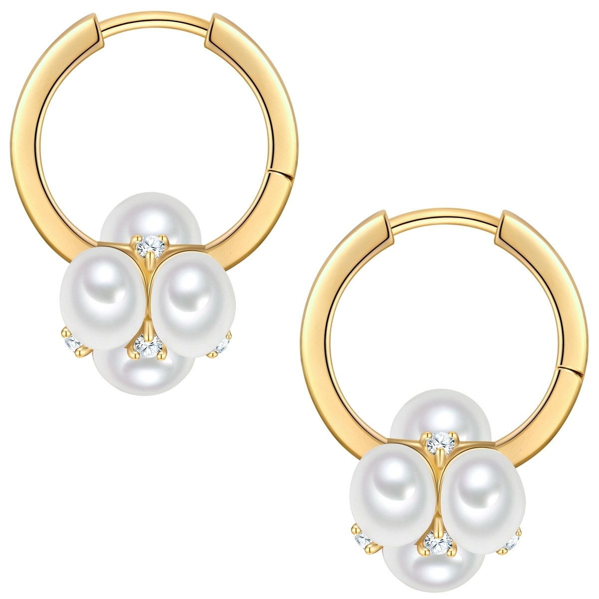 Yokoamii Paar Creolen »Set: Y516« mit Perle (synth.)