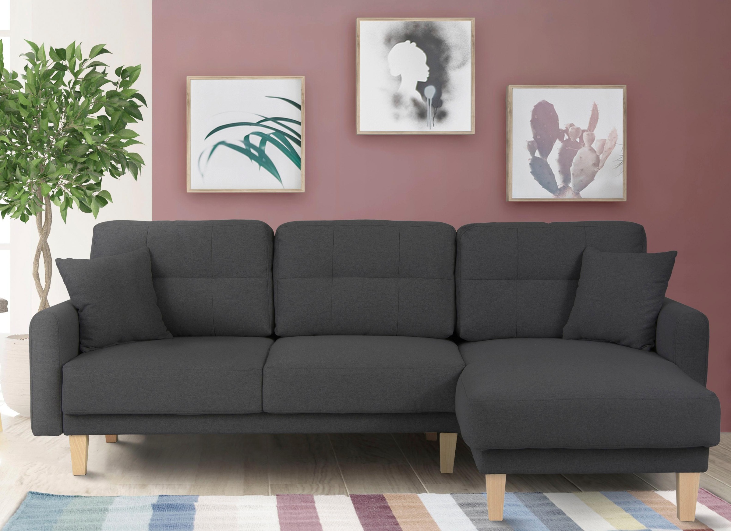 Home affaire Ecksofa »Triplo«, wahlweise mit Bettfunktion und Bettkasten, Zierkissen kaufen