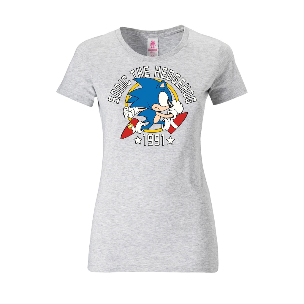 Damenmode Shirts & Sweatshirts LOGOSHIRT T-Shirt, mit Sonic the Hedgehog-Print grau
