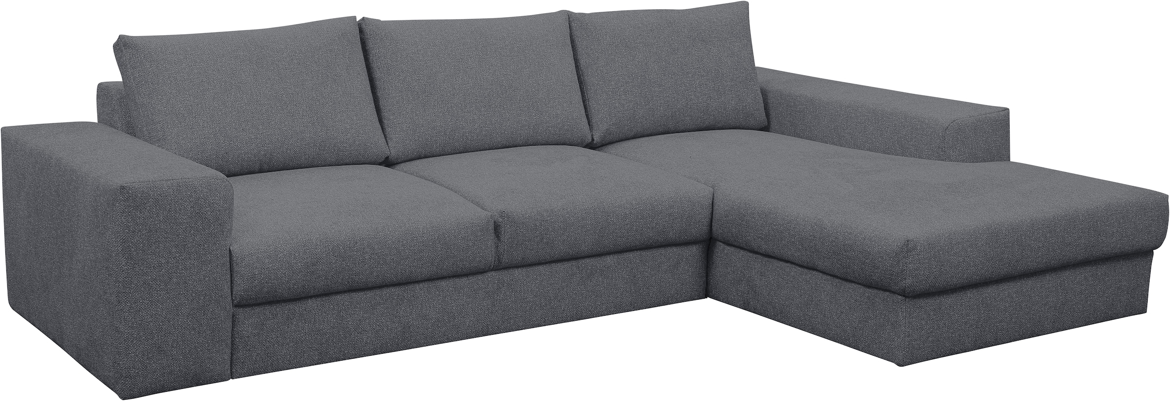 WERK2 Ecksofa »Rozzana Design Ecksofa mit hohem Komfort, zeitlos & elegant, L-Form,«, in kuschelweichen Trendstoffen Cord, Breitcord und Plüsch