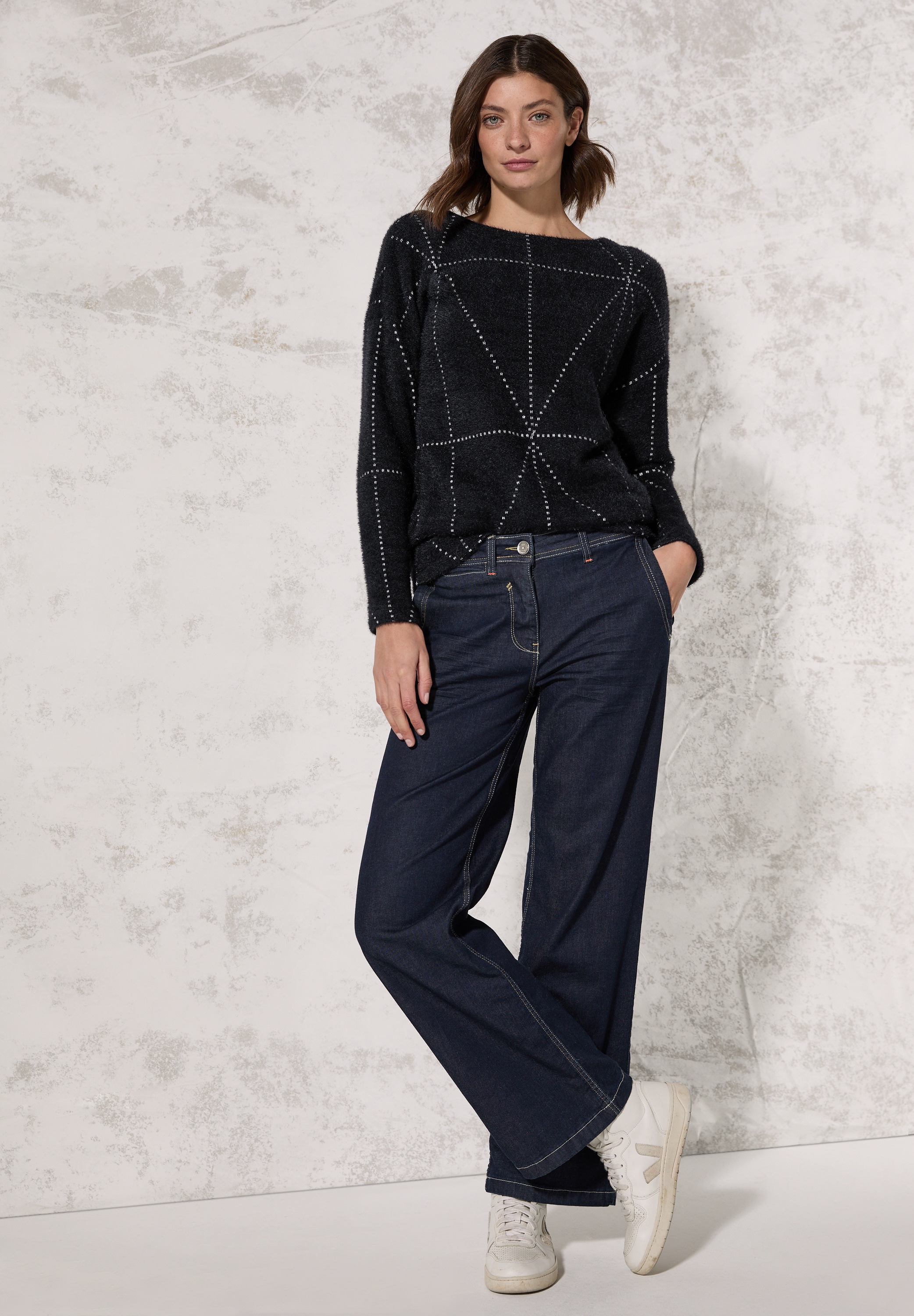 Cecil Langarmshirt, mit U-Boot-Ausschnitt