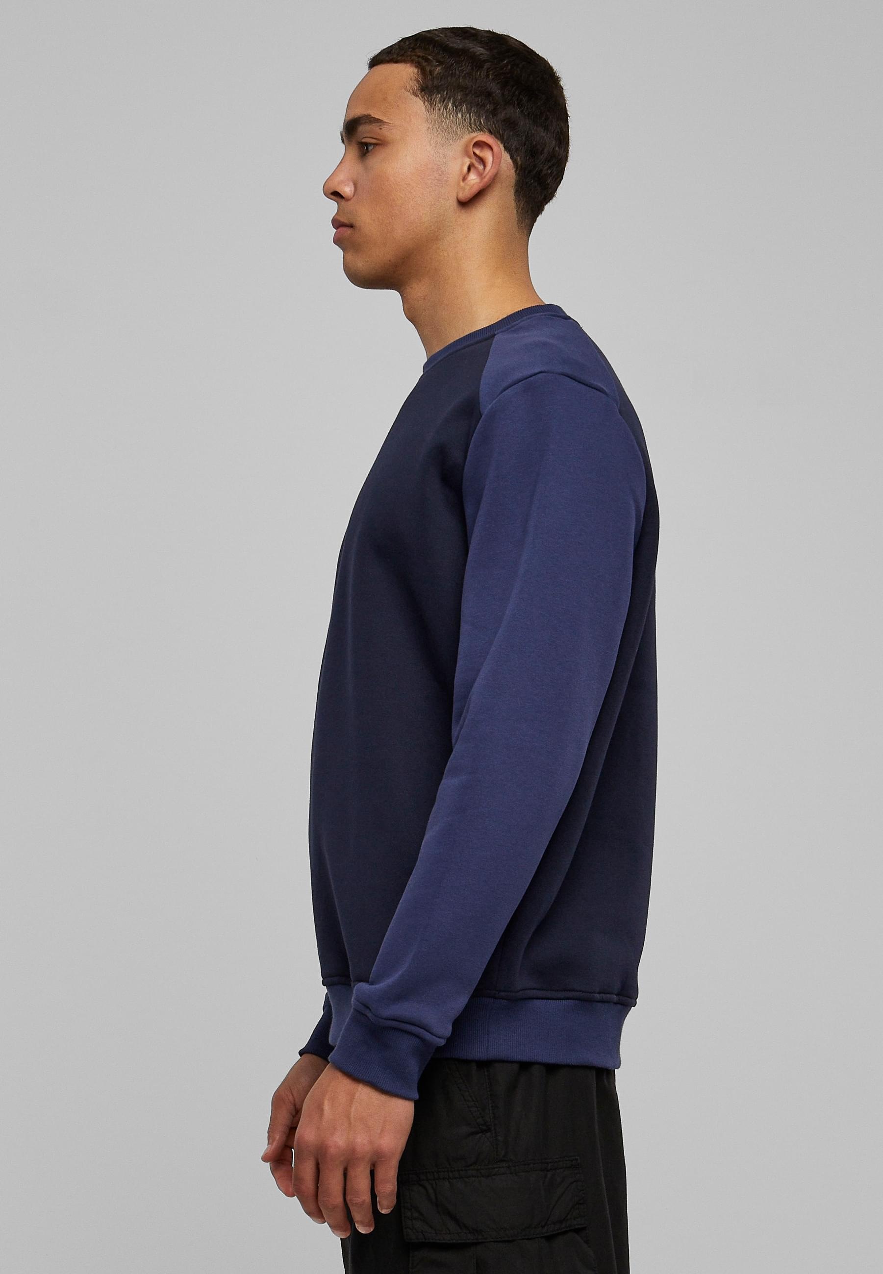 URBAN CLASSICS Rundhalspullover »Urban Classics Herren 2-Tone Fake Raglan Crew«, (1 tlg.)