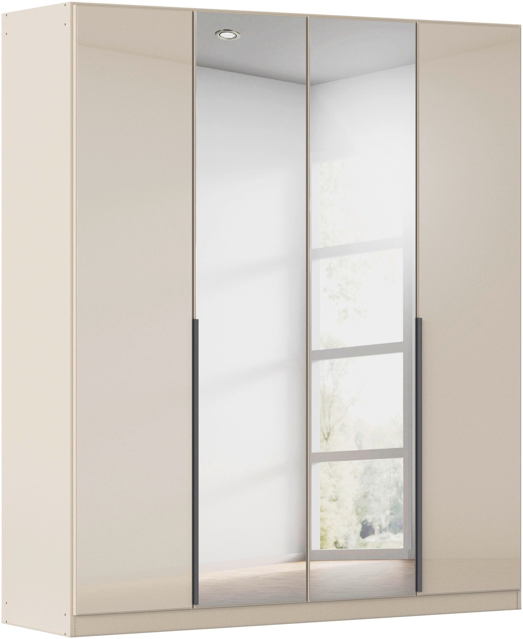 OTTO home Drehtürenschrank "Kleiderschrank Schrank Garderobe AGORDO mit Glasfront und Spiegel" in zwei Griff-Farben, Breiten 91-405 cm, durchdachte Innenausstattung, in 8 Breiten und 2 Höhen MADE IN GERMANY