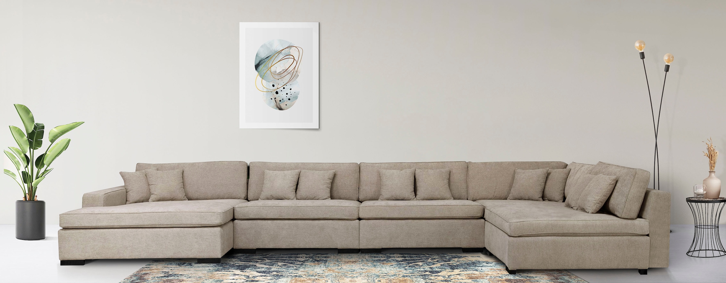 Home affaire Wohnlandschaft "Skara U-Form", Lounge-Sofa mit Federkernpolste günstig online kaufen