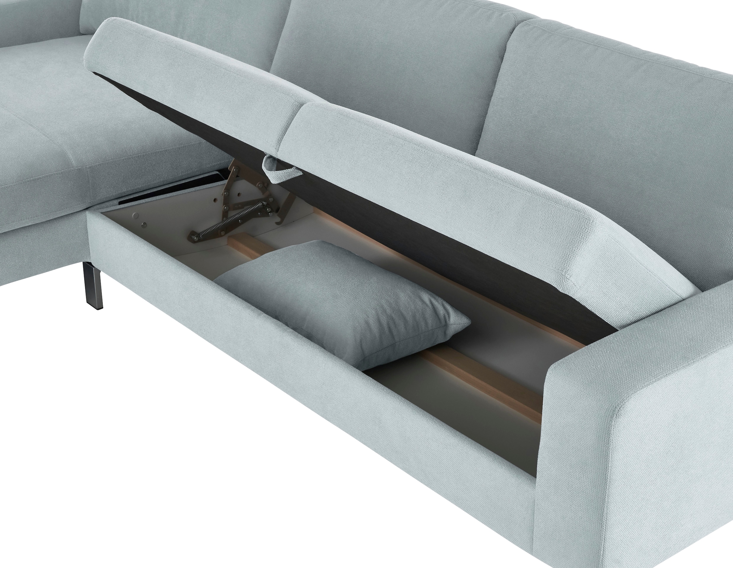 3C Candy Ecksofa »Lecce, wahlweise PUR-Schaumstoff oder Tonnentaschenfederkern«, Bett im 2,5-Sitzer, teilmotorische Schlaffunktion im Longchair, L-Form