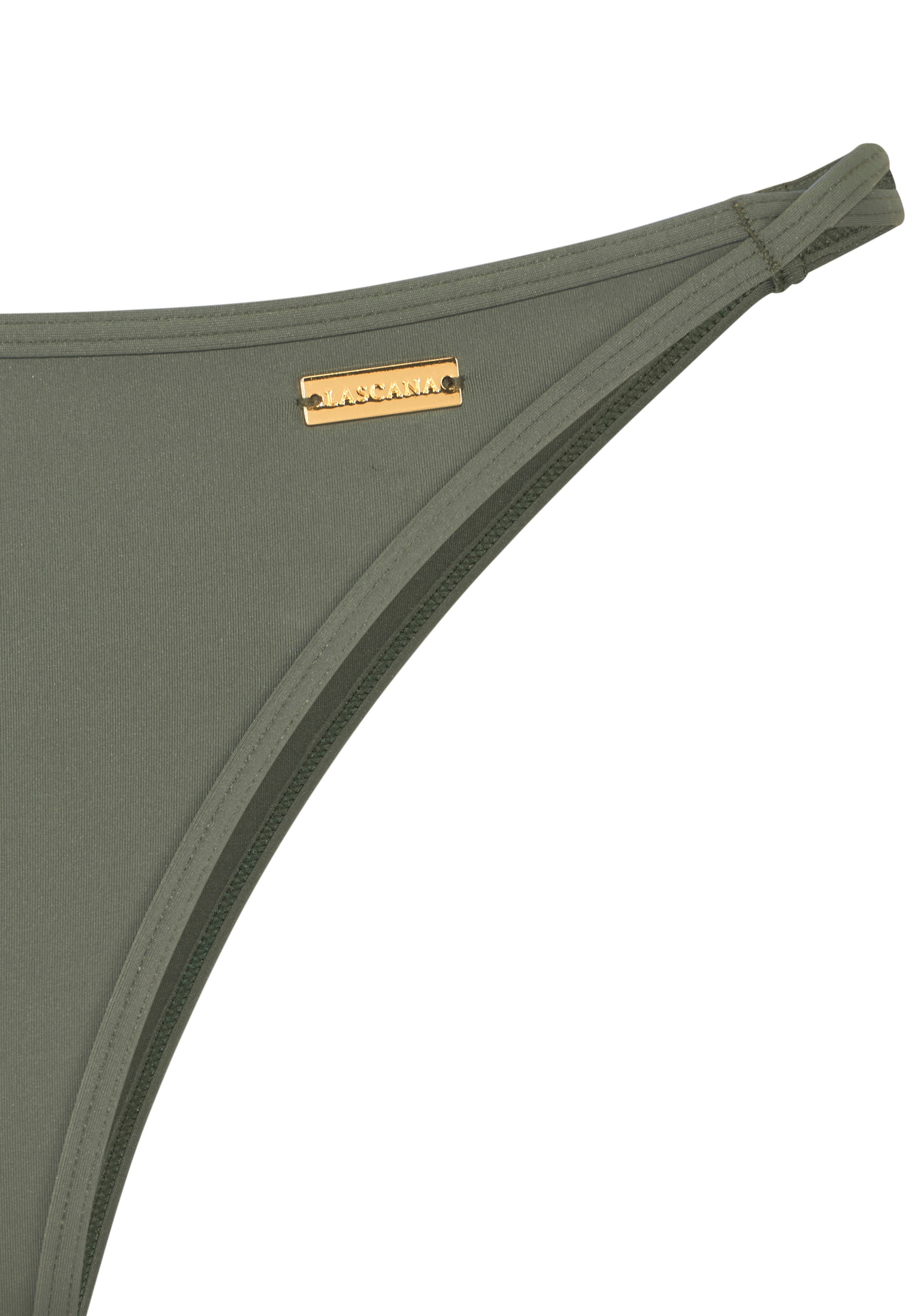 Bikini-Hose LASCANA "Italy", Damen, Gr. 40, N-Gr, grün (oliv), Microfaser, Microfaser, Polyamid, unifarben, Badehosen Bikini-Hose, in knapper Brasilien-Form 2
