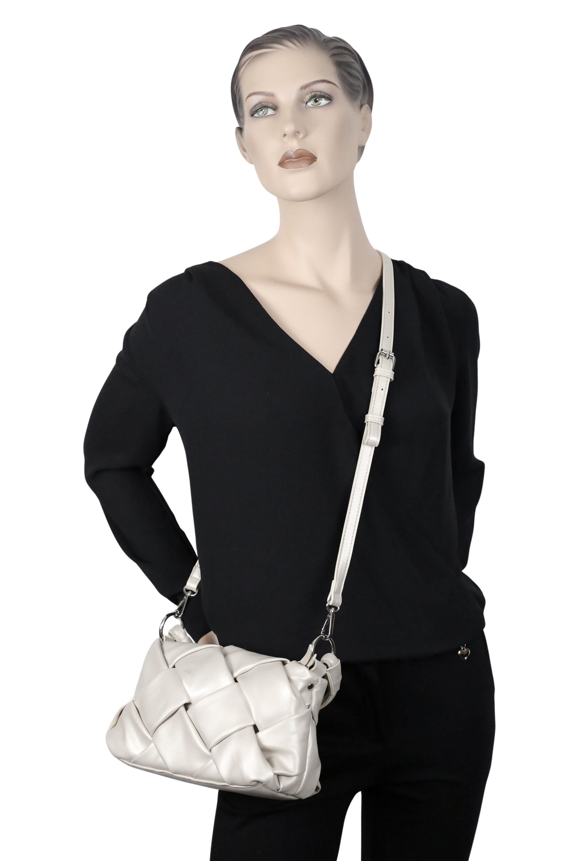 COLLEZIONE ALESSANDRO Schultertasche »Giorgia«, Elegante Flechttasche mit Trageriemen