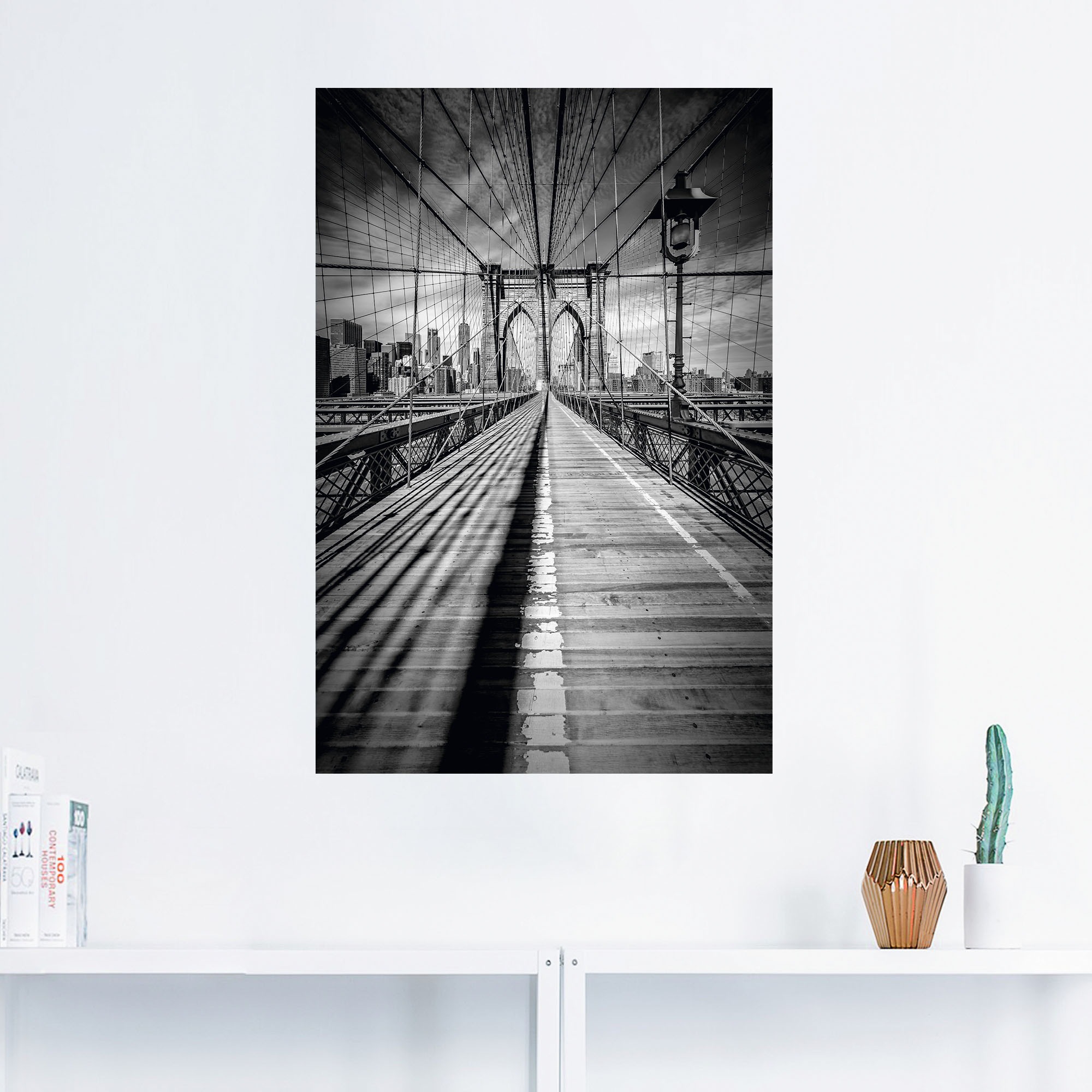 Black Friday Artland Wandbild »Brooklyn Bridge, New York City Monochrom«, New  York, (1 St.), als Alubild, Leinwandbild, Wandaufkleber oder Poster in  versch. Größen | BAUR | Poster