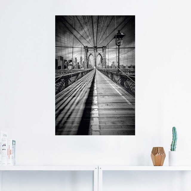 Black Friday Artland Wandbild »Brooklyn Bridge, New York City Monochrom«, New  York, (1 St.), als Alubild, Leinwandbild, Wandaufkleber oder Poster in  versch. Größen | BAUR