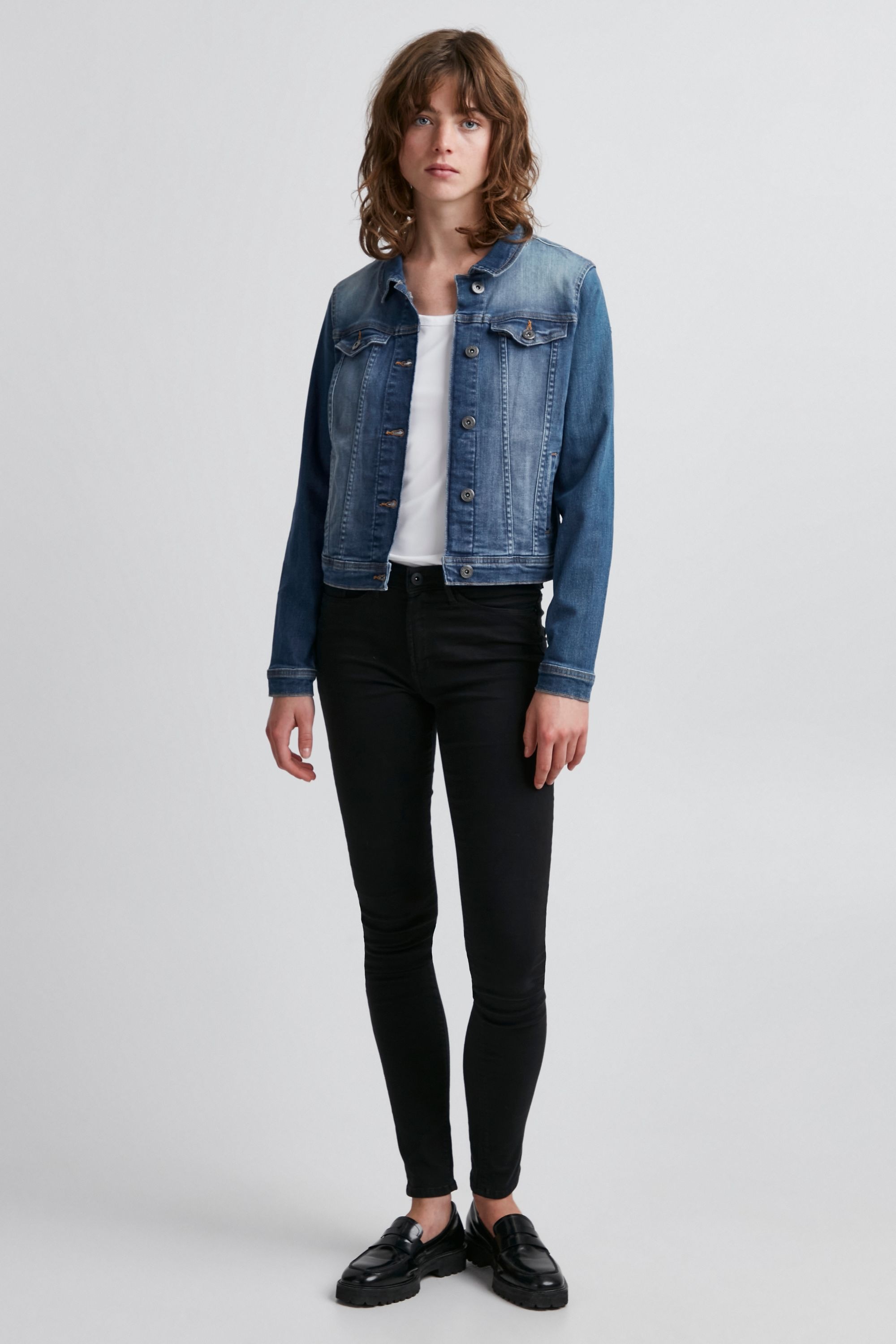 Ichi Jeansjacke »Jeansjacke IHStampe«, ohne Kapuze