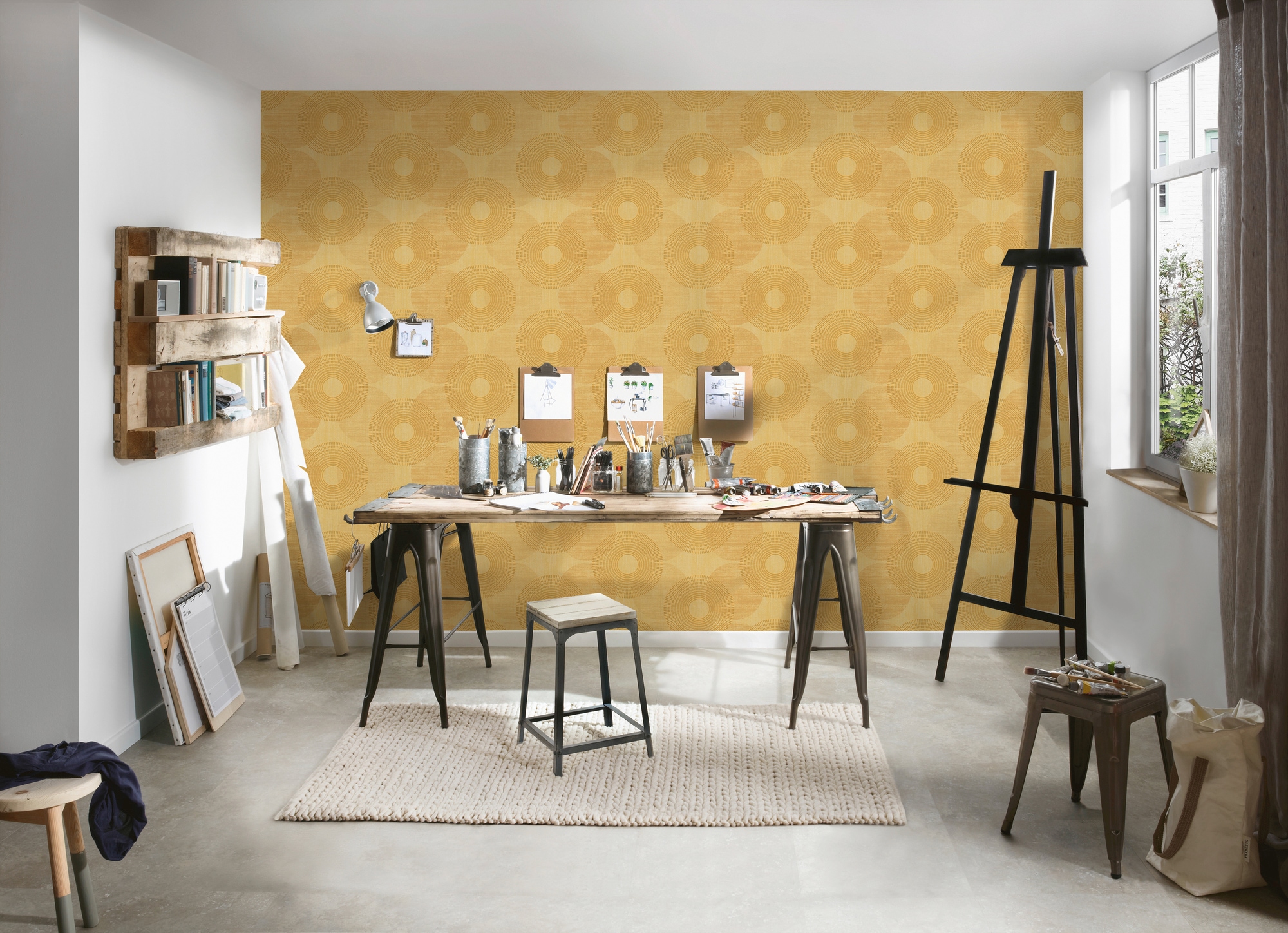 A.S. Création Vliestapete »Attractive«, Strukturmuster-gemustert-Motiv, Kreis Tapete Punkte Tapeten Wohnzimmer Schlafzimmer Küche Flur Design