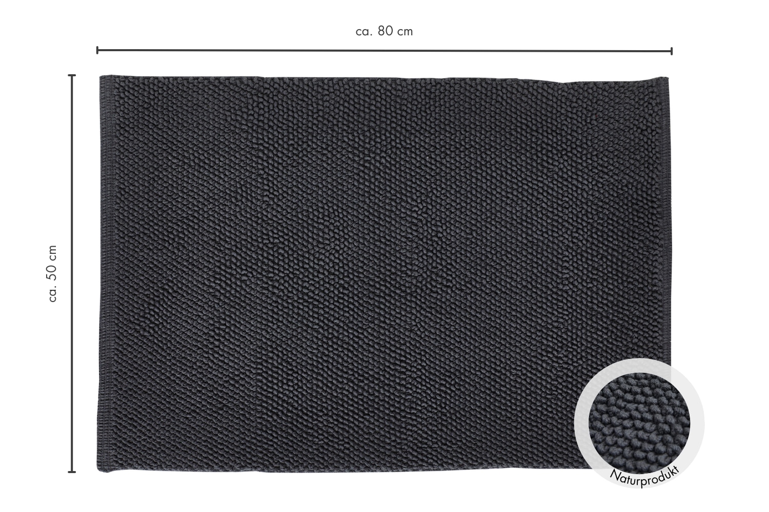 LUXOR living Badematte »Atlanta, 50x80 cm«, fußbodenheizungsgeeignet-beidseitig nutzbar, Badteppich, Duschvorleger, Uni Farben, saugstark