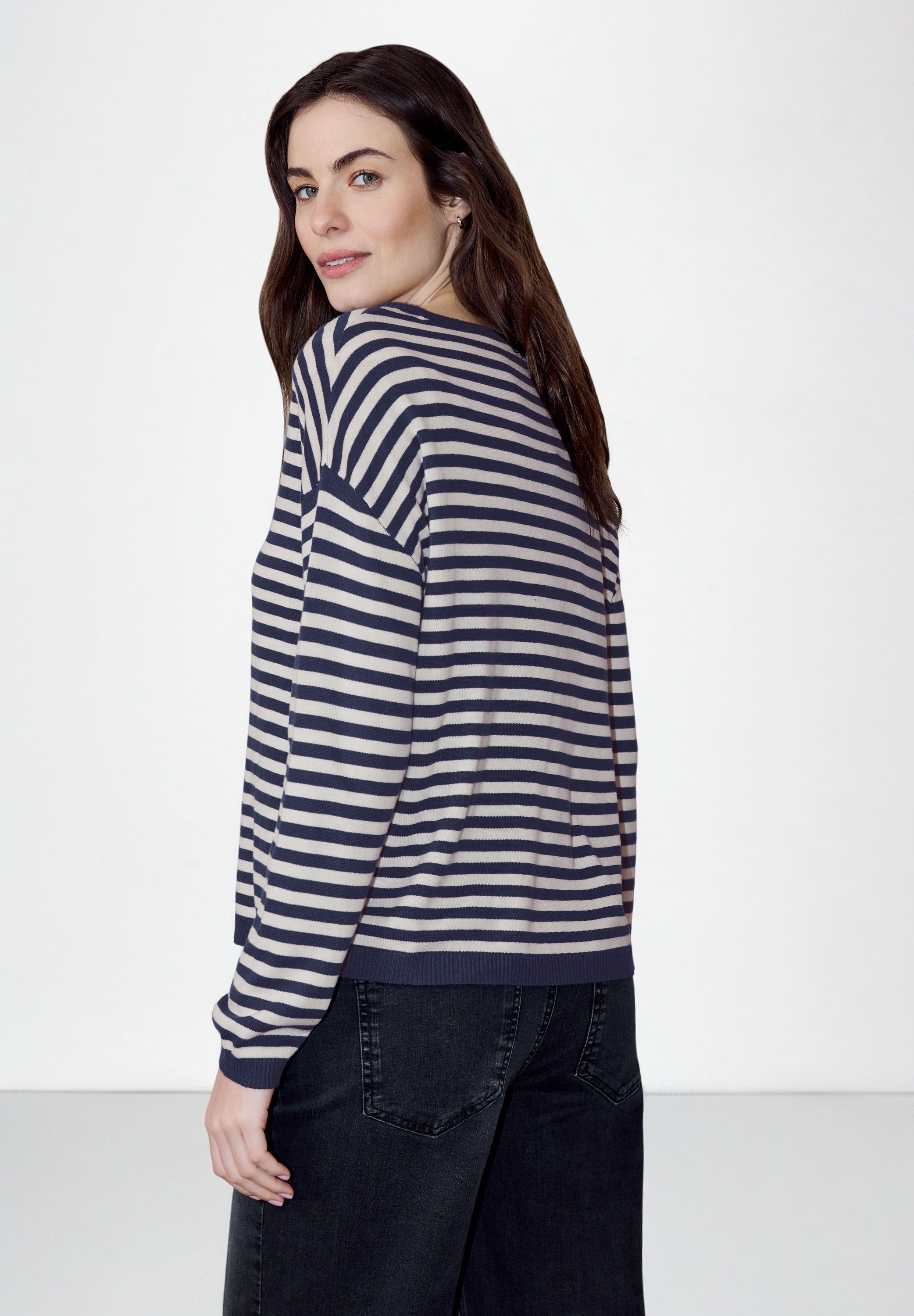 STREET ONE STUDIO Streifenpullover mit U-Boot-Ausschnitt günstig online kaufen