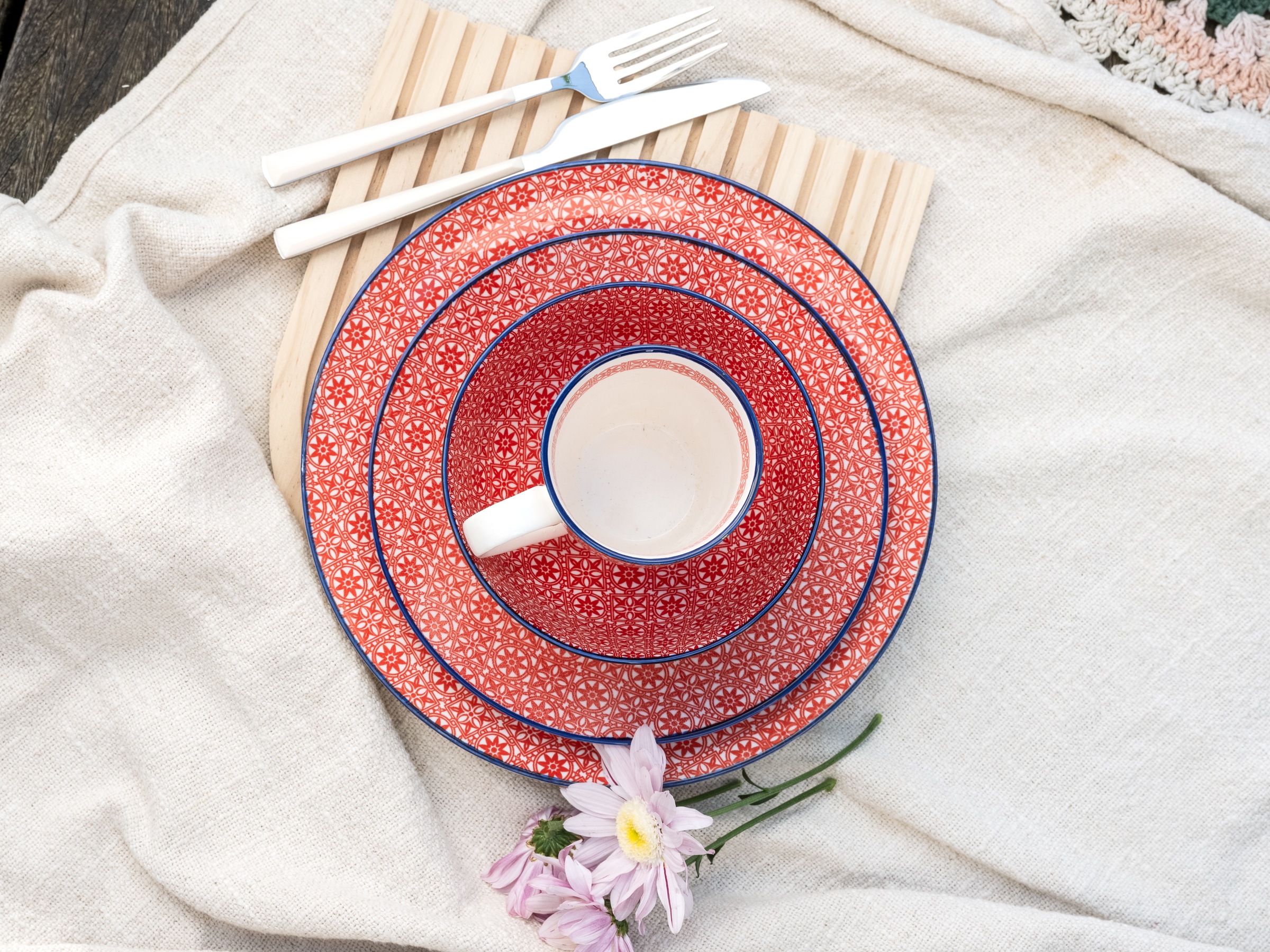 CreaTable Kombiservice »Mediterran, Service 16-tlg.« Mediterraner Flair, Traditionell keramische Motive