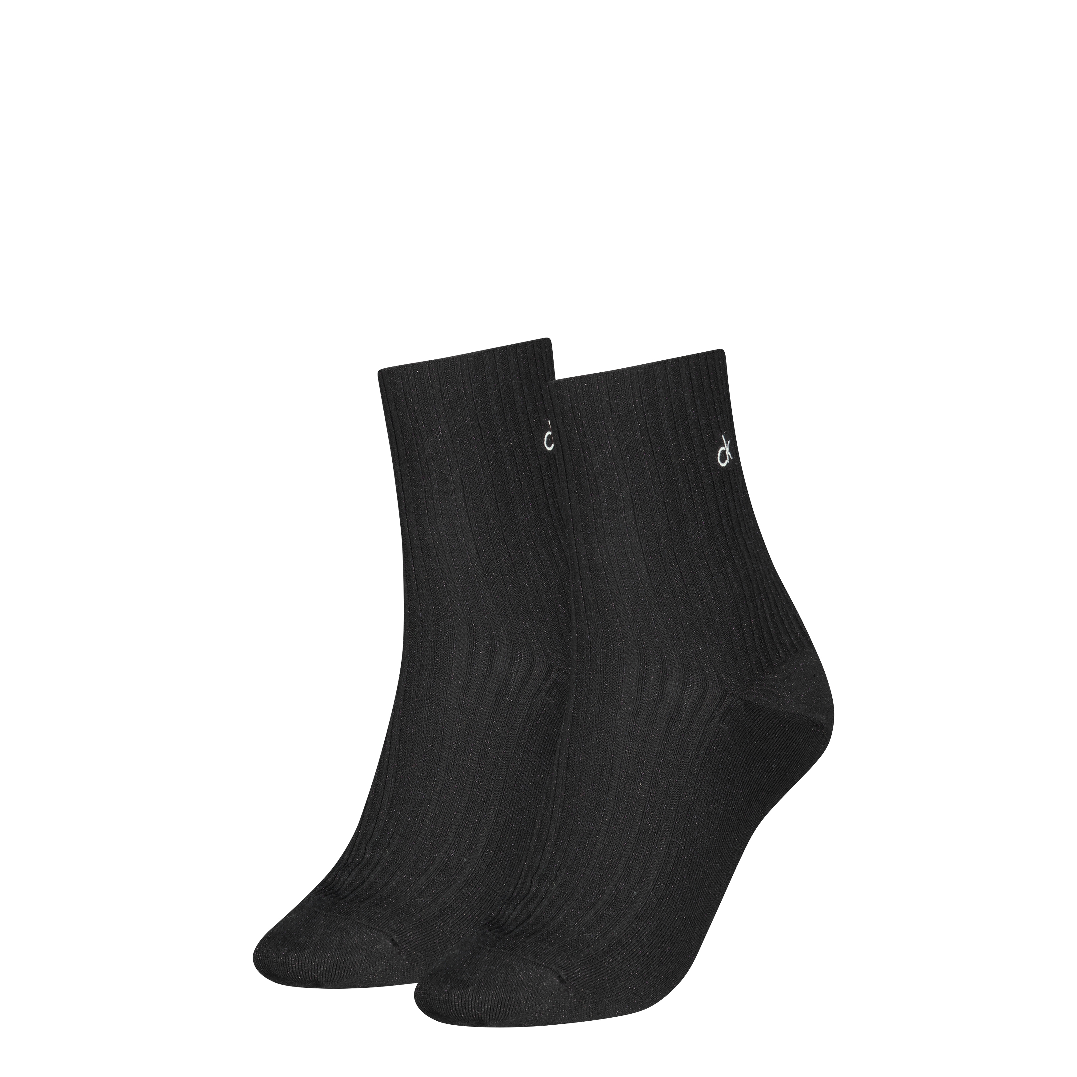Calvin Klein Kurzsocken "CK WOMEN SHORT SOCK 2P LUREX RIB ECOM" 2 Paar
