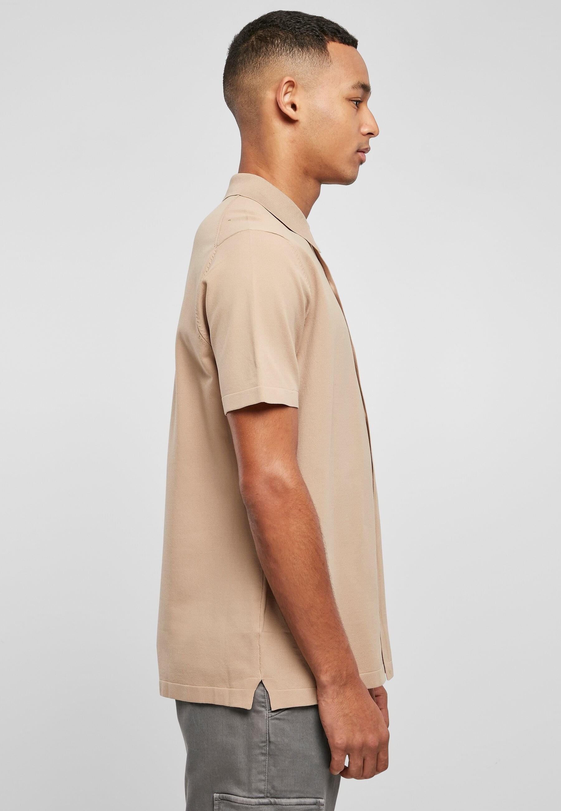 URBAN CLASSICS Langarmhemd »Urban Classics Herren Knitted Shirt«, (1 tlg.)