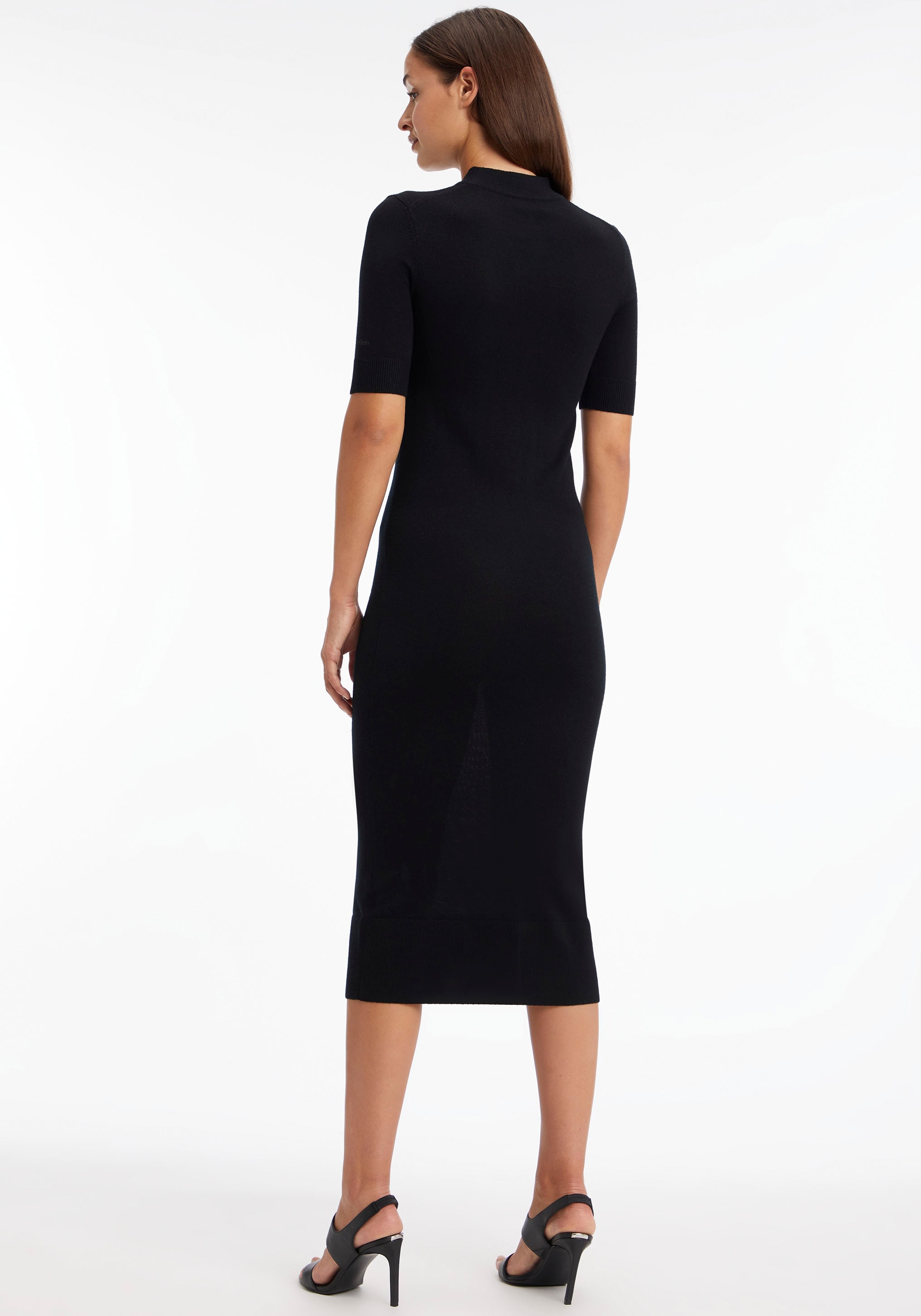 Calvin Klein Strickkleid »EXTRA FINE WOOL SWTR DRESS«, mit Calvin Klein  Logoschriftzug am Ärmel kaufen | BAUR