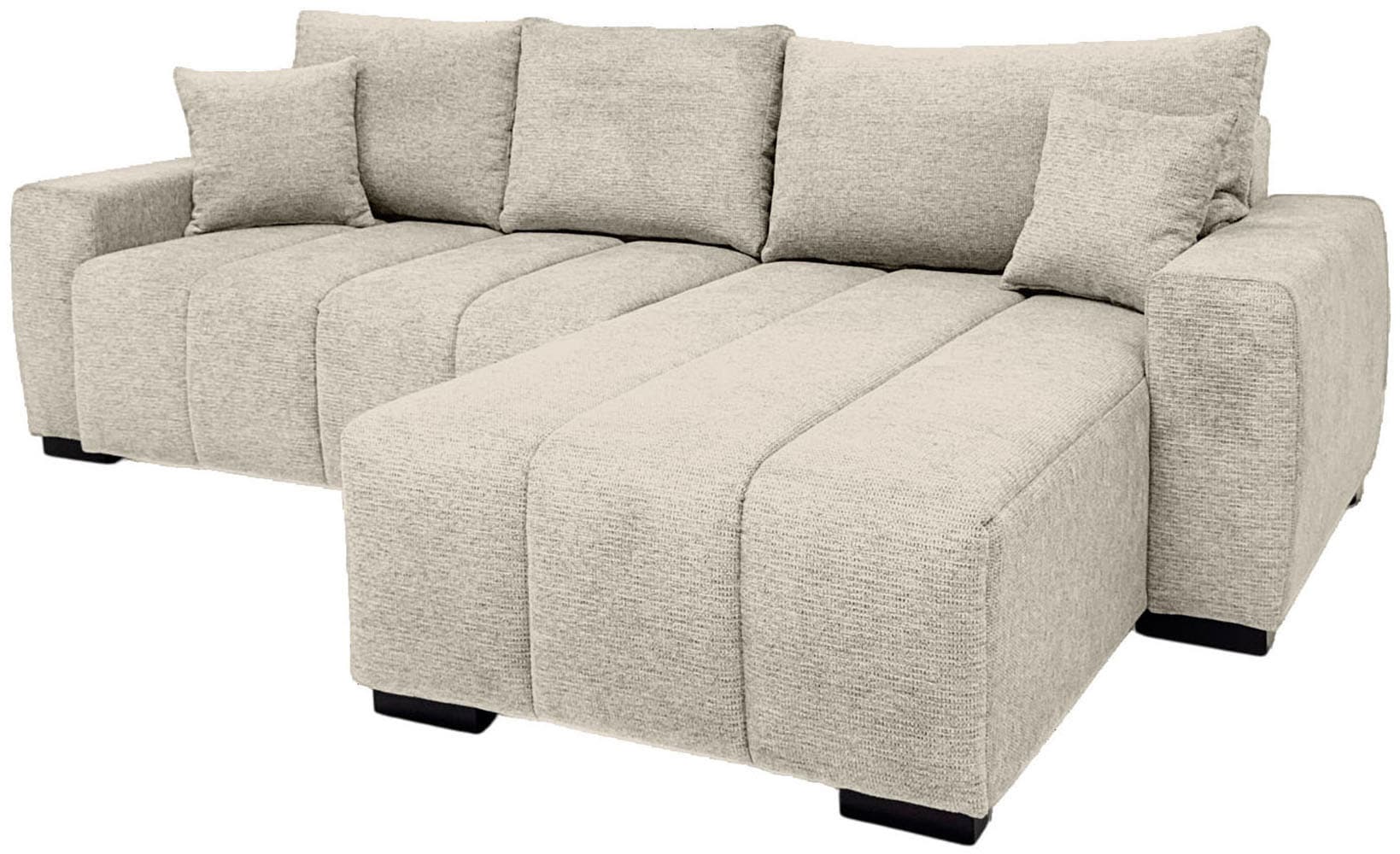Home affaire Ecksofa »Bello L-Form, B: 256 cm« Bettfunktion, Bettkasten & 2 Zierkissen, Federkern