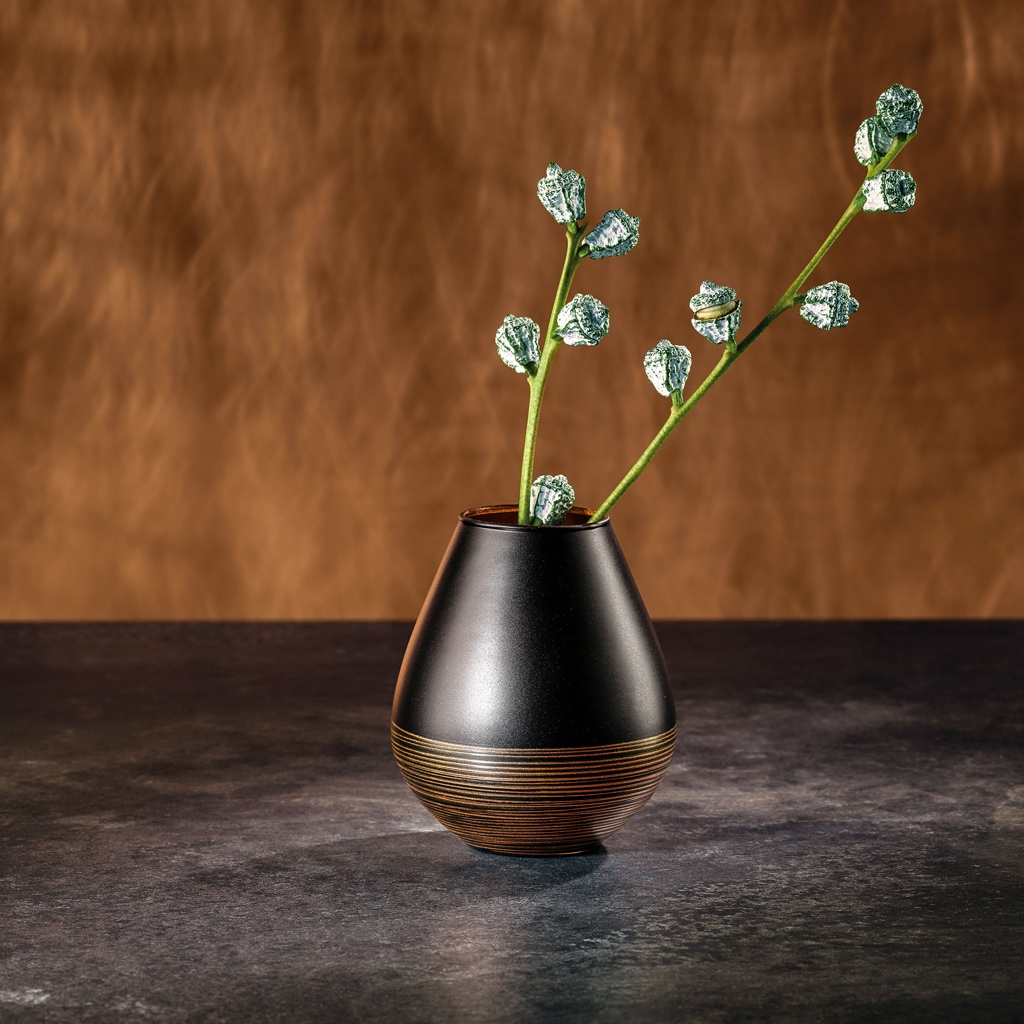 Villeroy & Boch Dekovase »Vase Soliflor Manufacture Swirl 12,2 cm schwarz-kupfer«