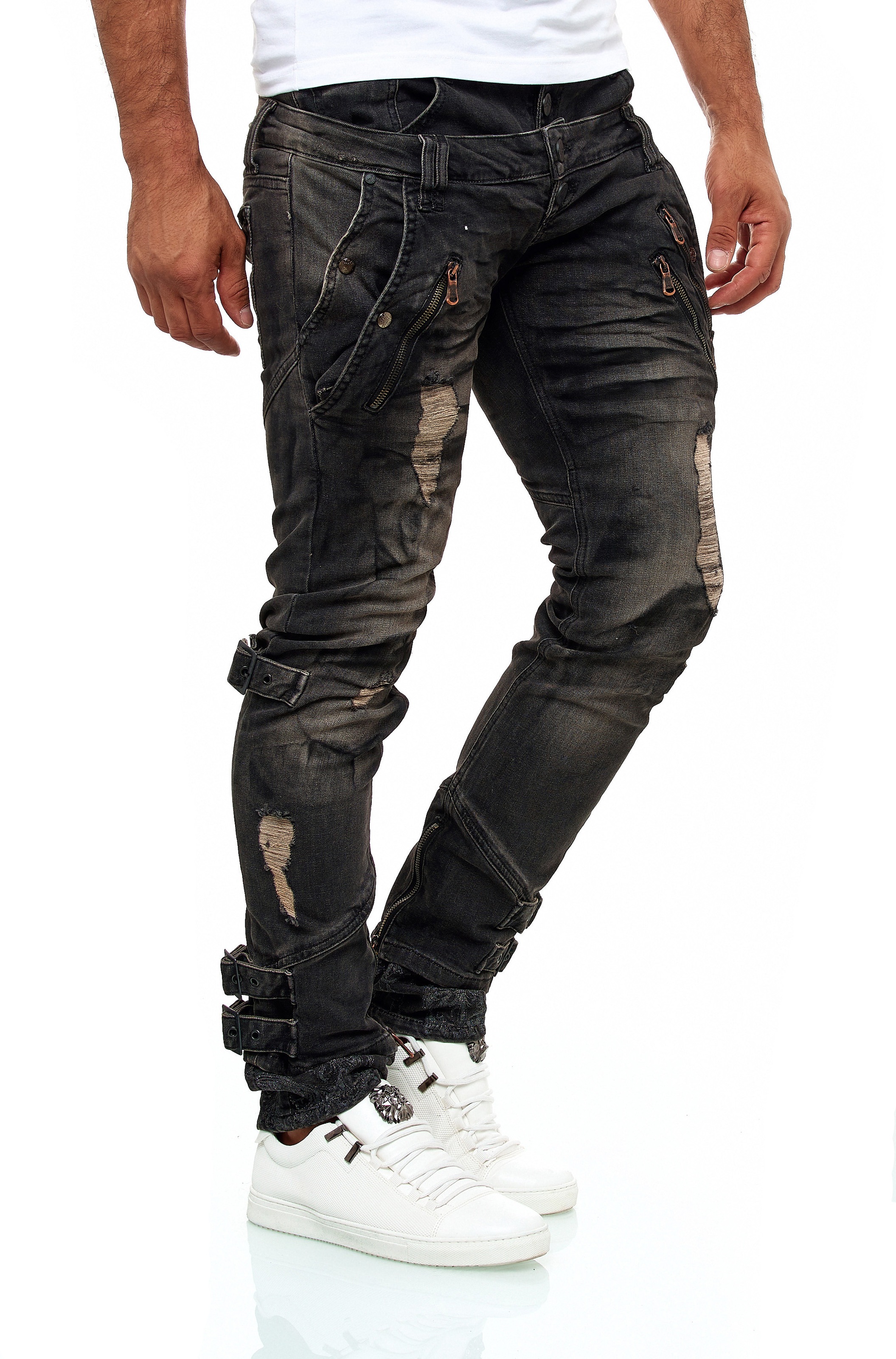 KINGZ Slim-fit-Jeans, mit tollen Akzenten