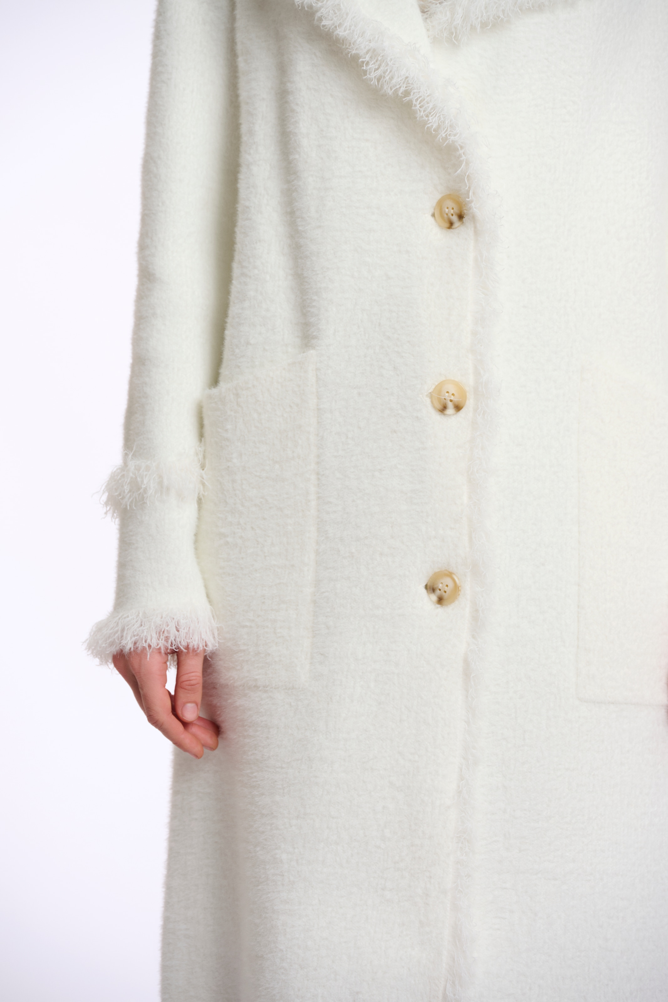 Rino & Pelle Longstrickjacke »CATENA« mit Fransendetails und Knöpfen
