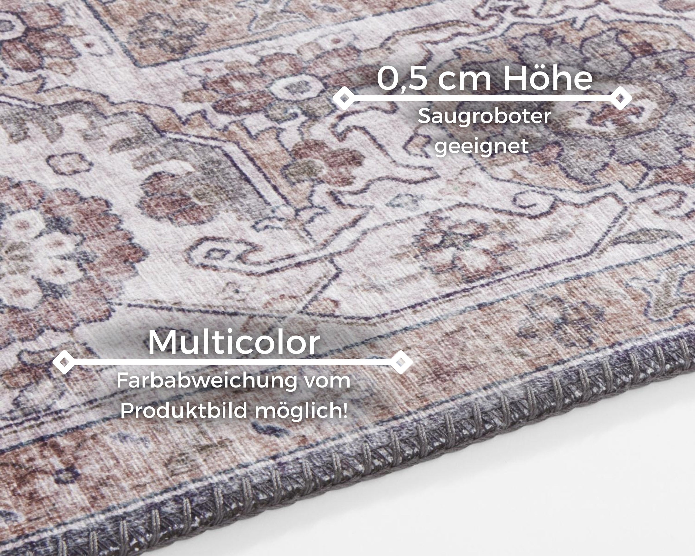 Teppich HANSE HOME "Sylla" Gr. 3, grau (kitt), B:120cm H:5mm L:160cm, Polyester, Teppiche, Teppich, Orientalisch, Läufer, Vintage, Wohnzimmer, Schlafzimmer, Esszimmer 3