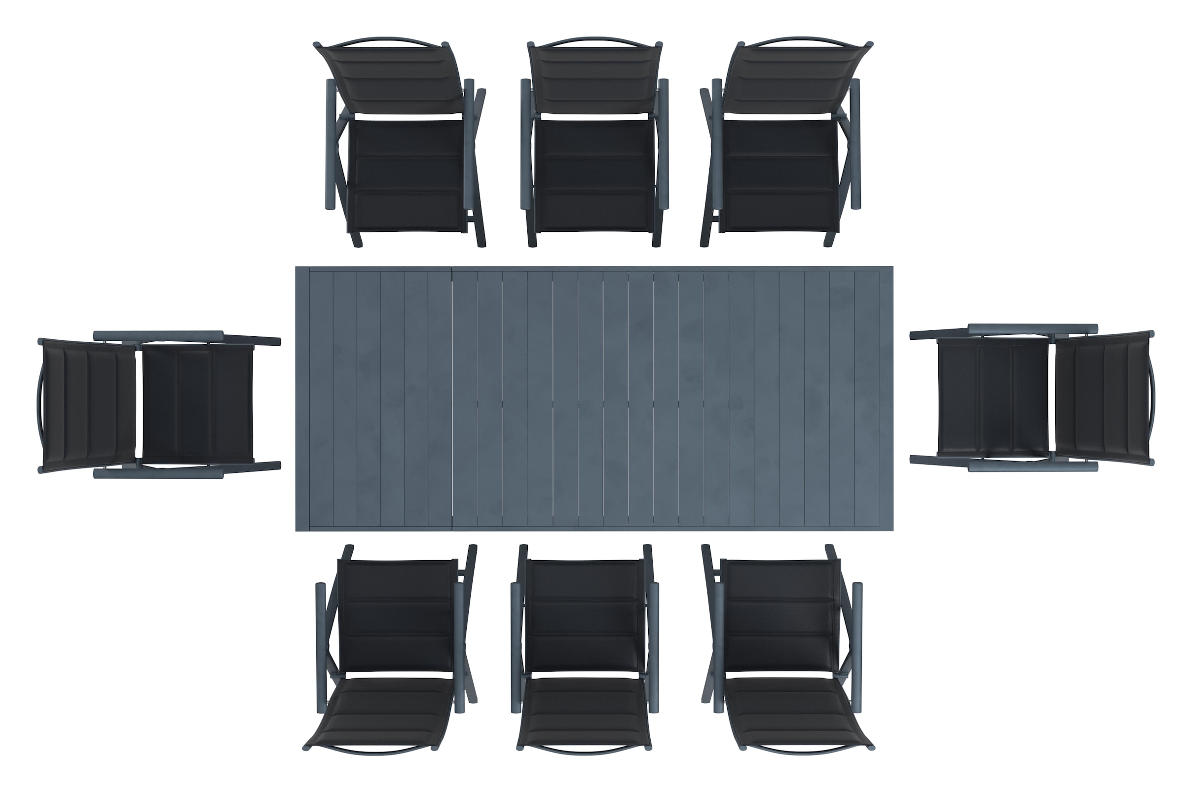 KONIFERA Garten-Essgruppe »»Carini««, (Set, 9 tlg., 8x Sessel, Tisch ausziehbar 90x184-224x75 cm), Aluminium/ Textilgewebe
