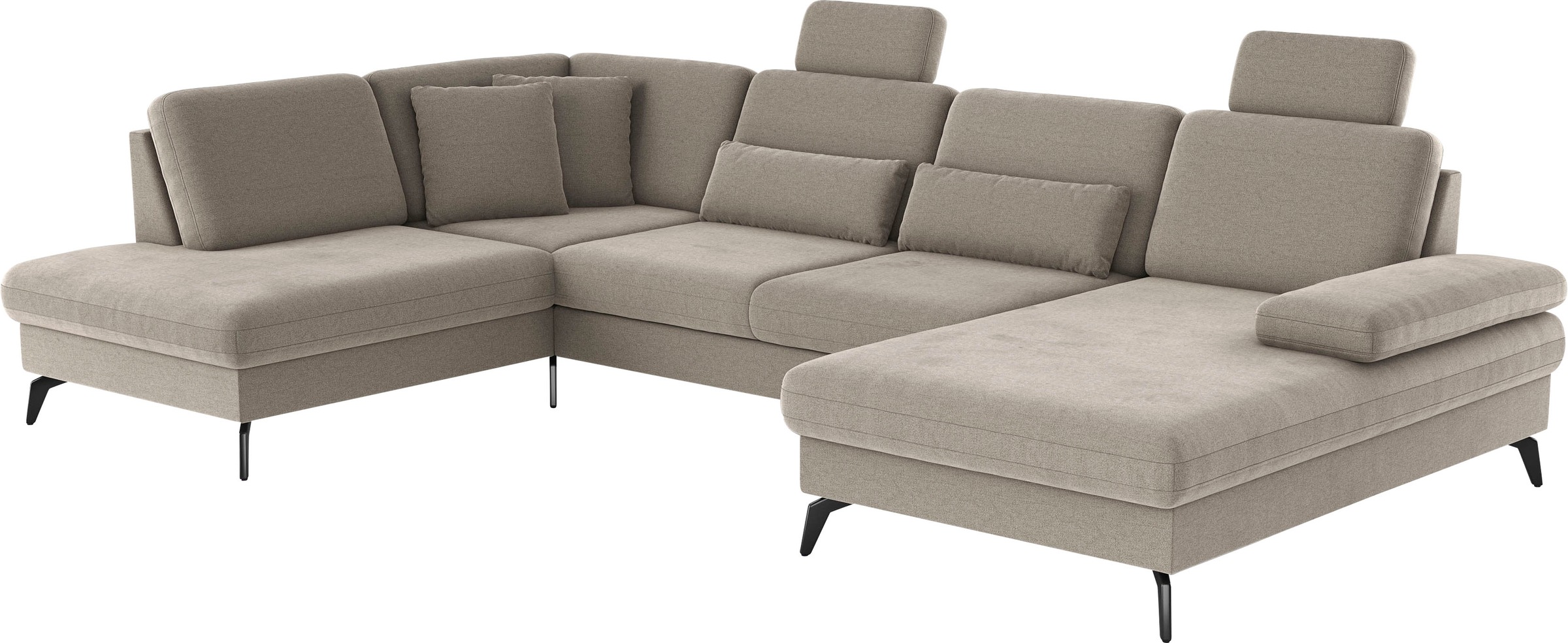 sit&more Wohnlandschaft »Morris U-Form, inkl. Sitztiefenverstellung«, wahlweise mit Armteilverstellung, Bettfunktion & Bettkasten