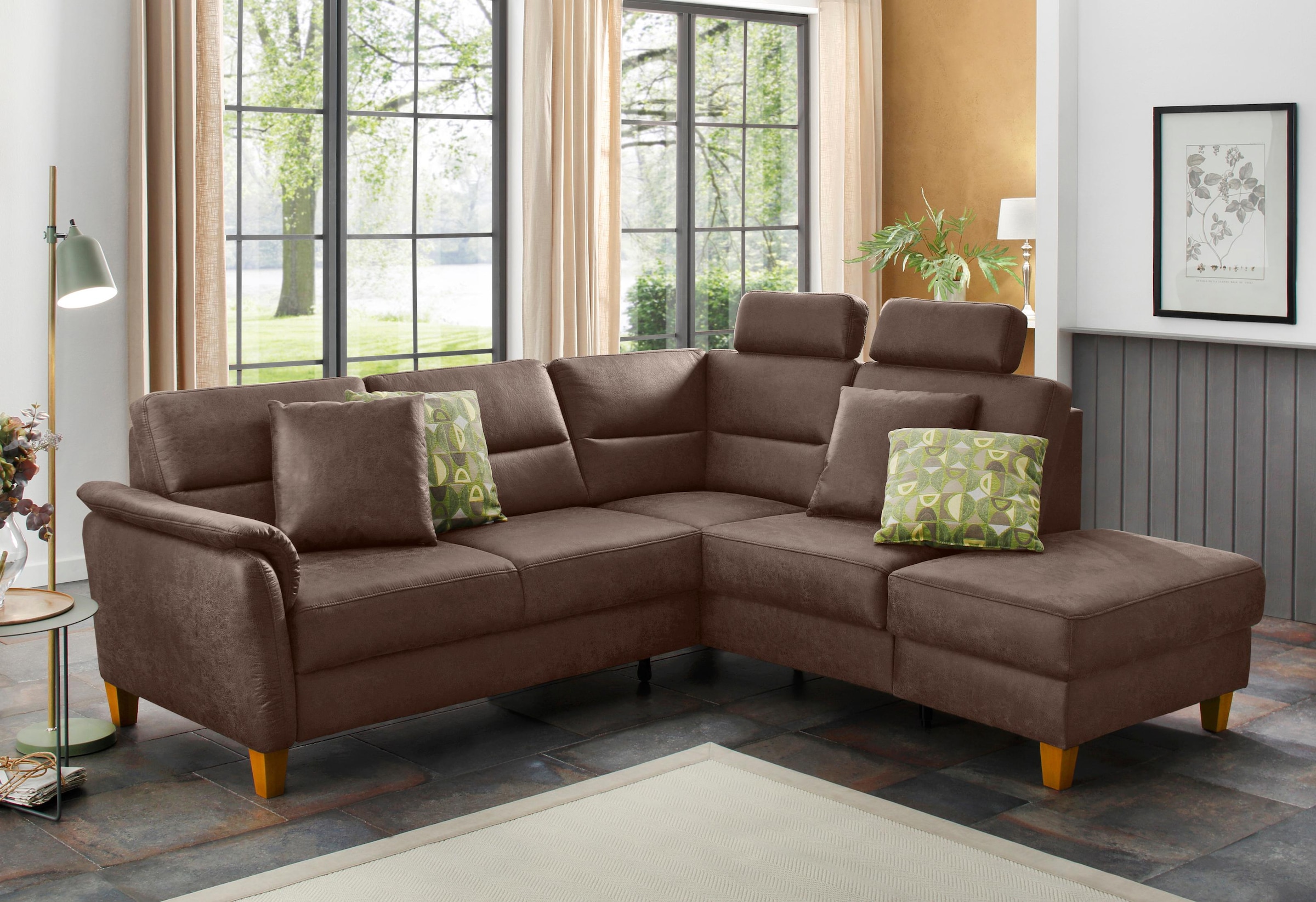 Home affaire Ecksofa "Palmera L-Form, B: 236 cm" optional Bettfunktion & Be günstig online kaufen