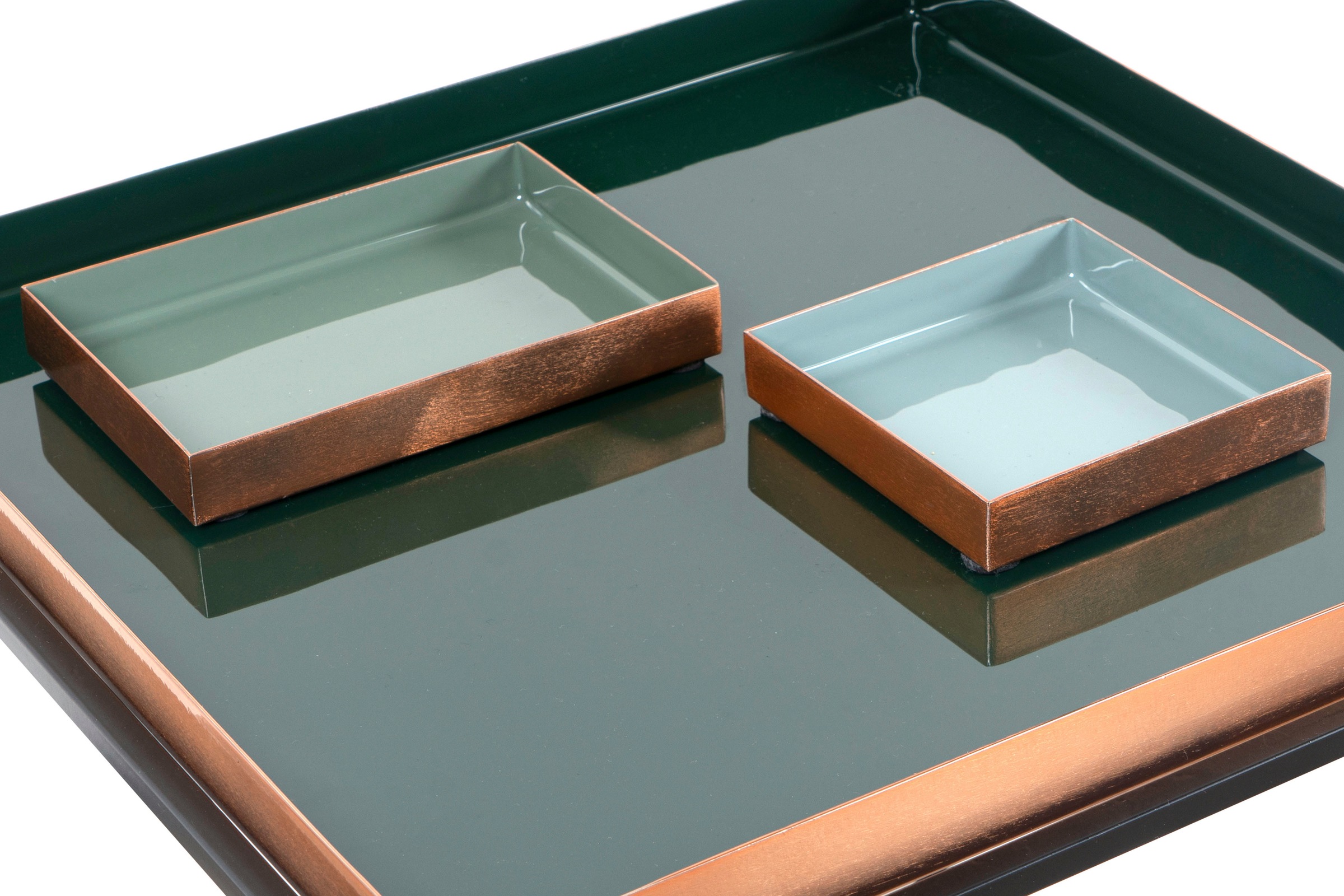 Kayoom Beistelltisch »Famosa, Metall-Beistelltisch in quadratischer Form«, (1 St.), Bunter Tisch, Schalenmaße: 11 x 11 x 2 / 15,8 x 11 x 2 cm