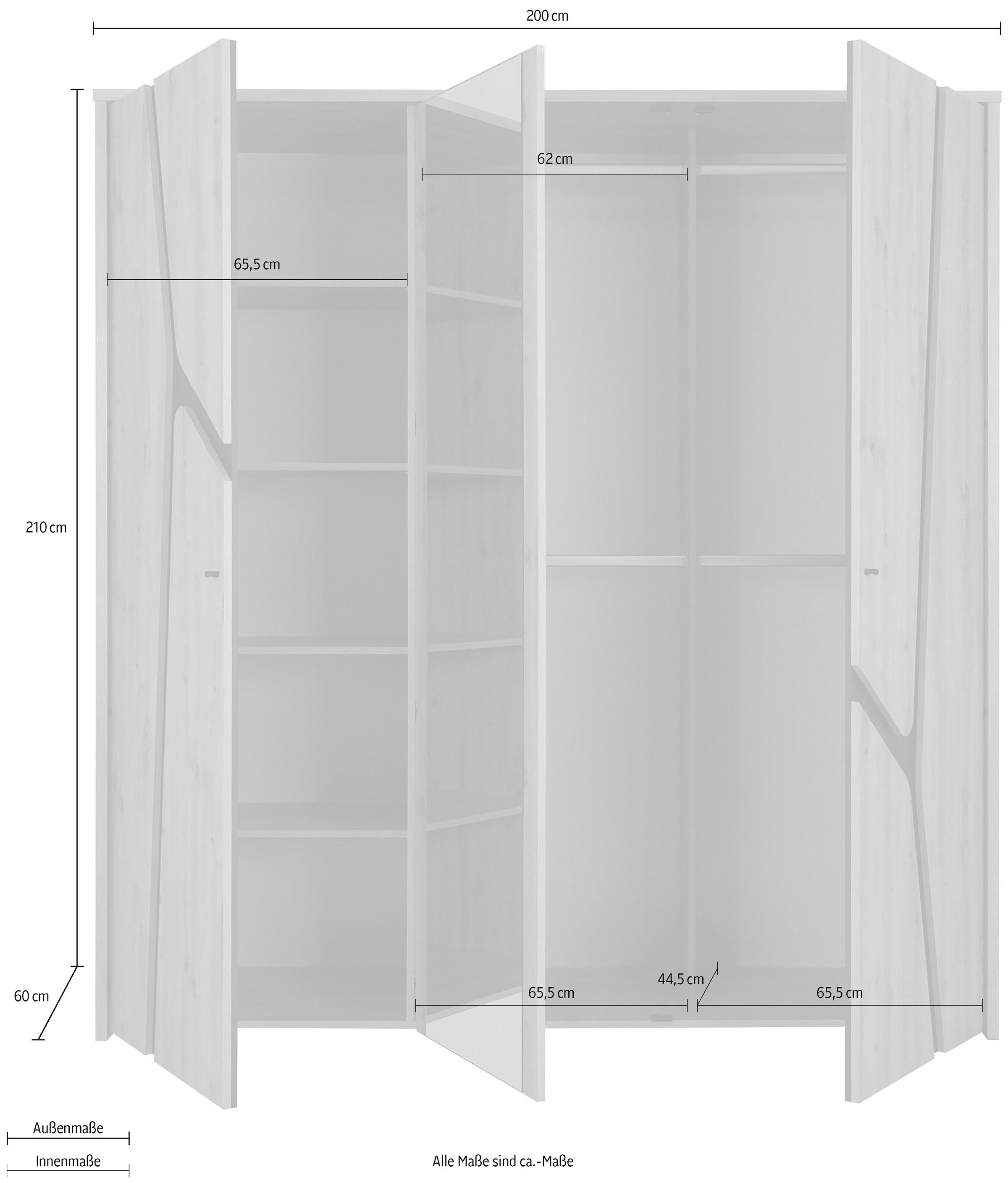 Gami Drehtürenschrank, Ein großer Stauraum, eine qualitativ hochwertige Ausführung.