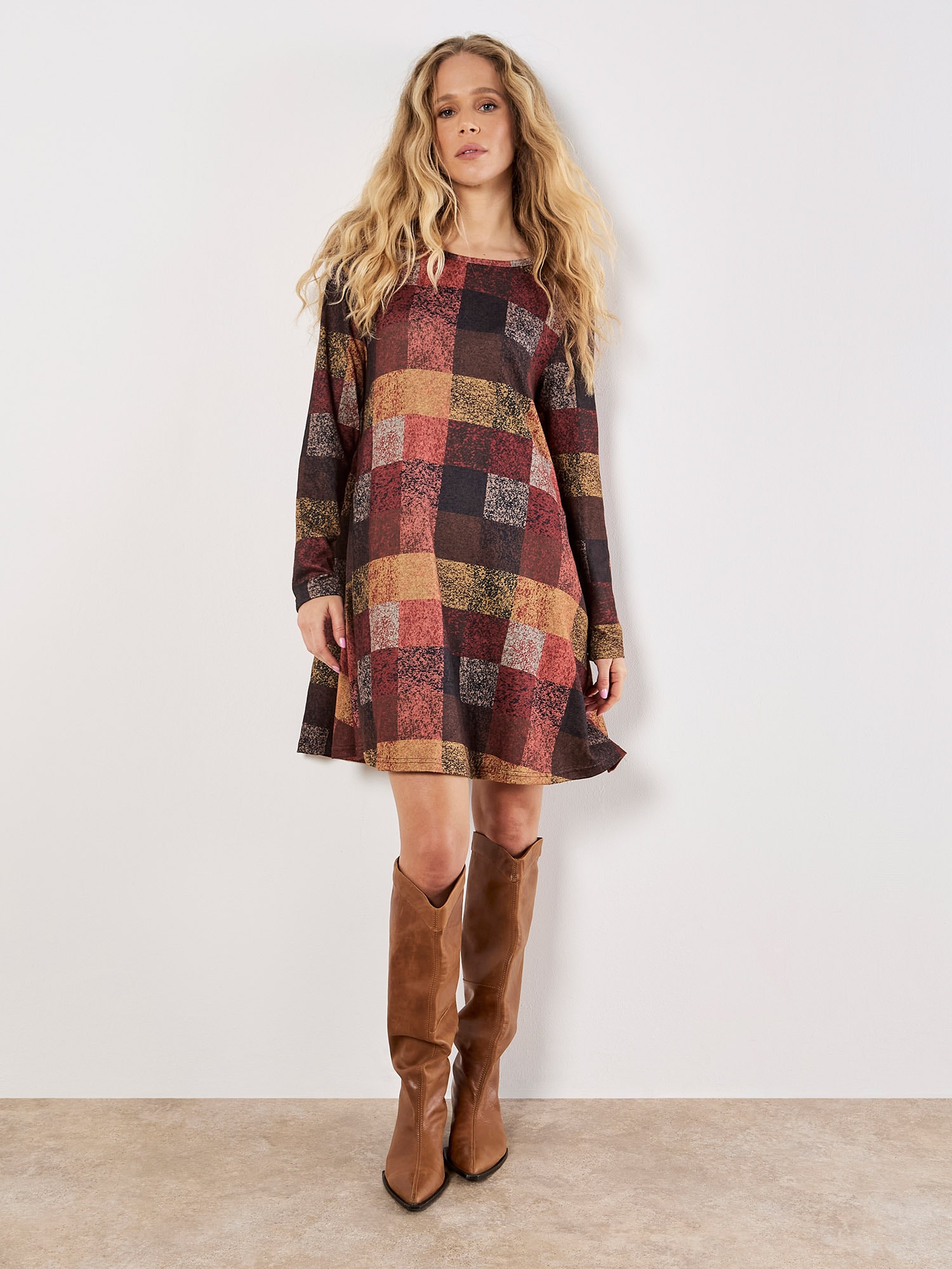 Apricot A-Linien-Kleid »Swingdress« mit Color-Block Muster