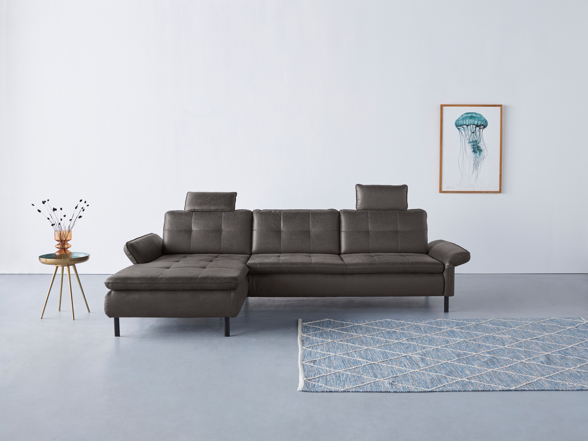 OTTO home Ecksofa "Birkholm L-Form" Armlehnverstellung, auch in Easy Clean Bezug - mit Wasser zu reinigen