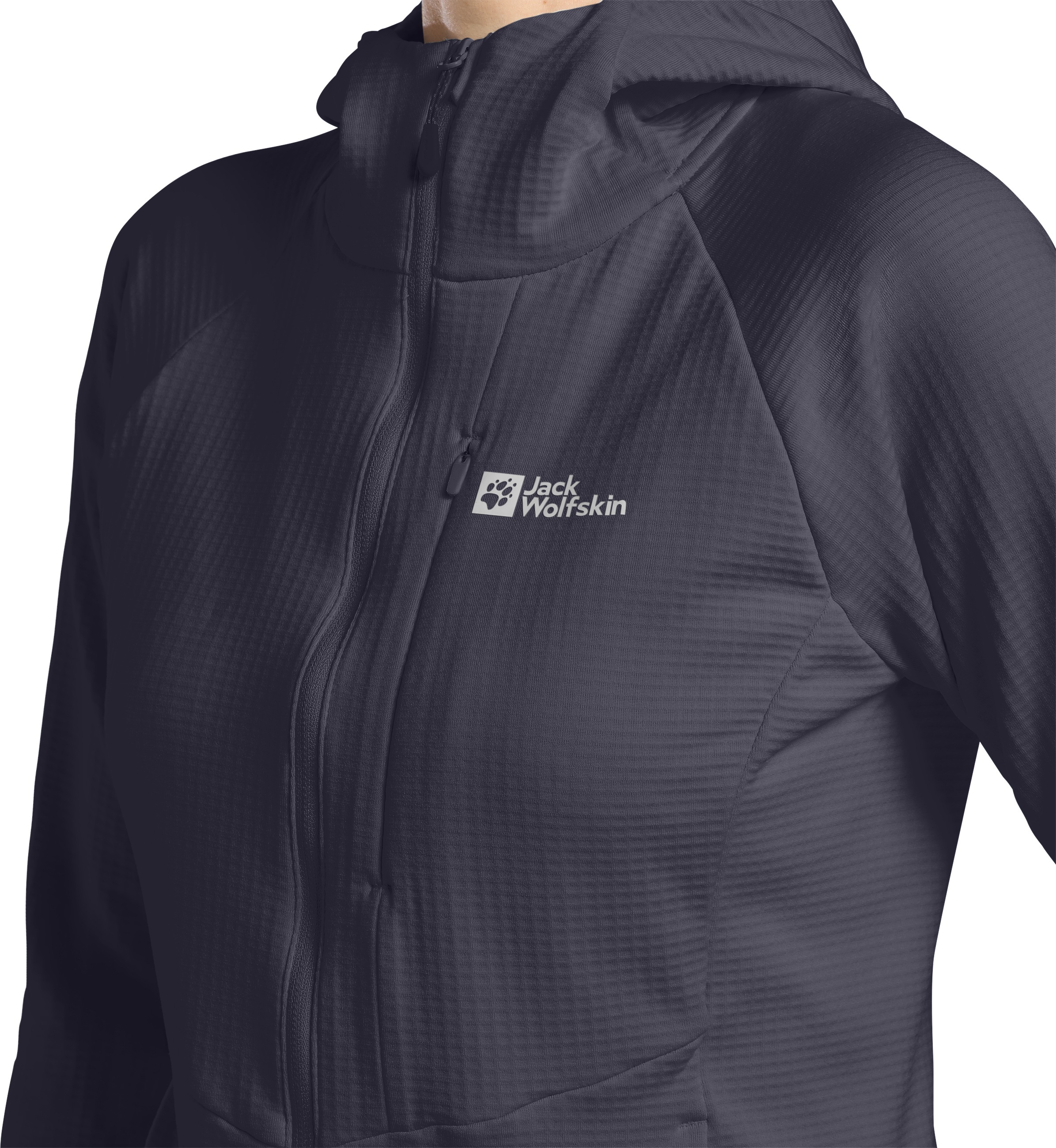 Jack Wolfskin Kapuzenfleecejacke »KOLBENBERG HOODED FZ W«, Gitterfleece, Übergangsjacke, Atmungsaktiv