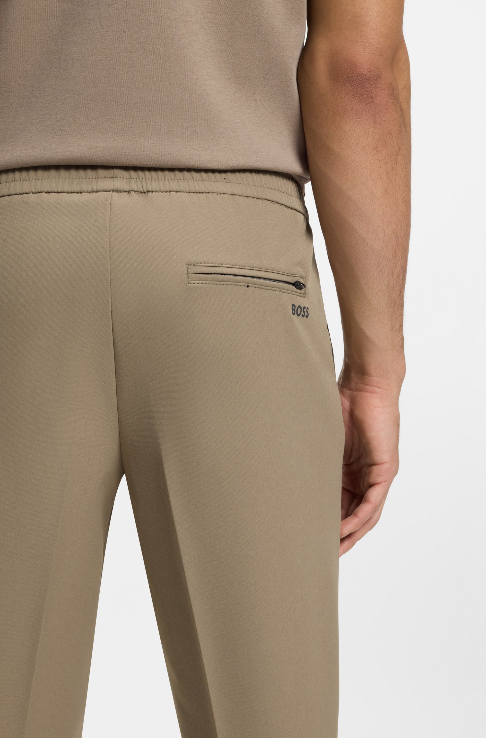 BOSS GREEN Stretch-Hose »T Flex«  Tapered-fit Hose mit elastischem Bund und Kordelzug