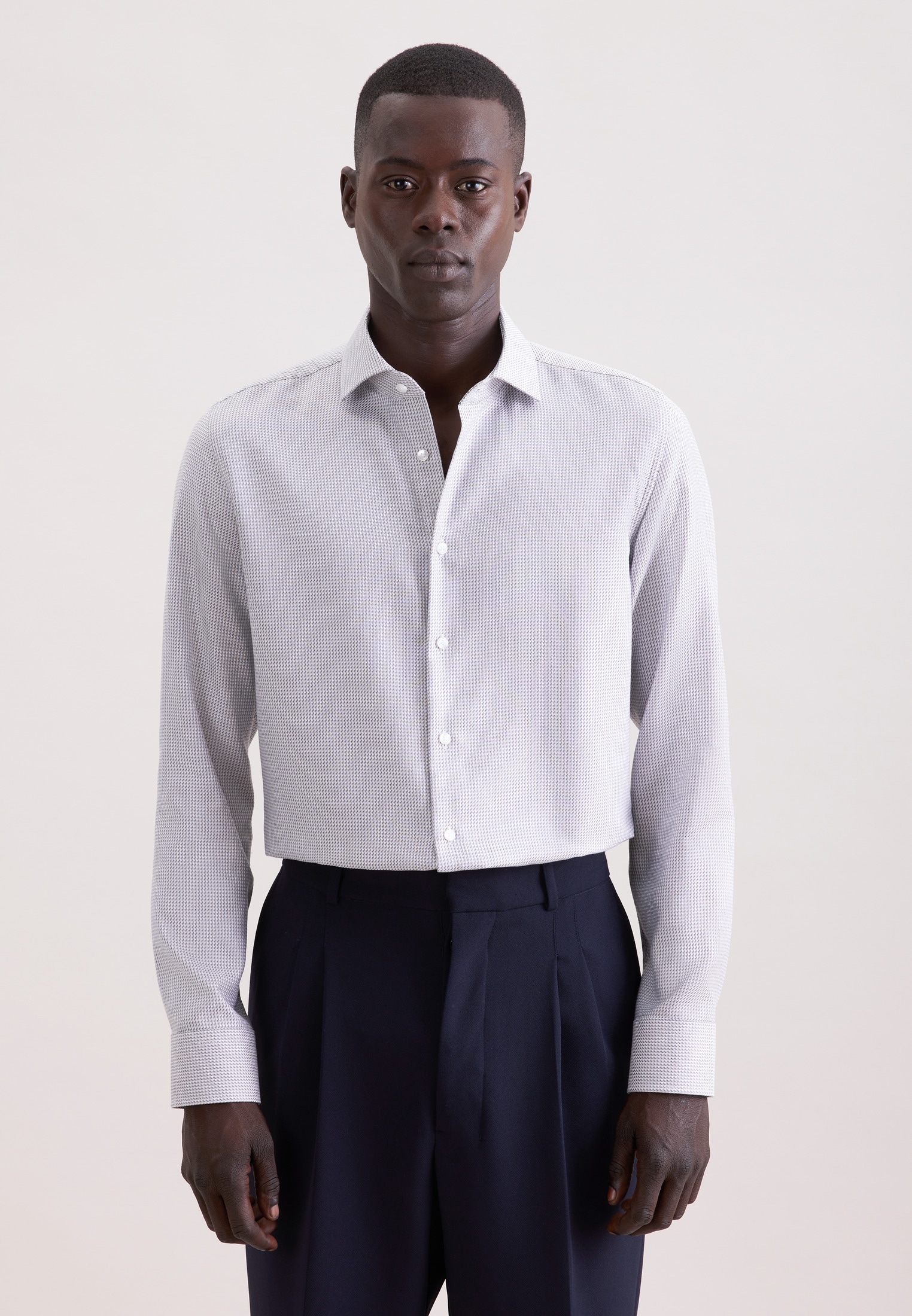 seidensticker Businesshemd "Schwarze Rose" Slim 1/1 Kentkragen Struktur günstig online kaufen