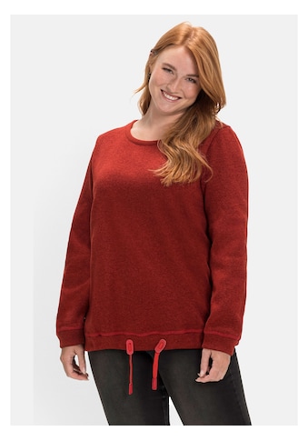Sheego Sweatshirt »Große Größen«, aus Strickfleece, mit Saum-Tunnelzug kaufen